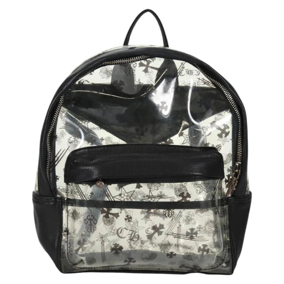 Chrome Hearts PVC BACK TO SCHOOL Backpack Vinyl Leather Black Auth 134876M 134876M