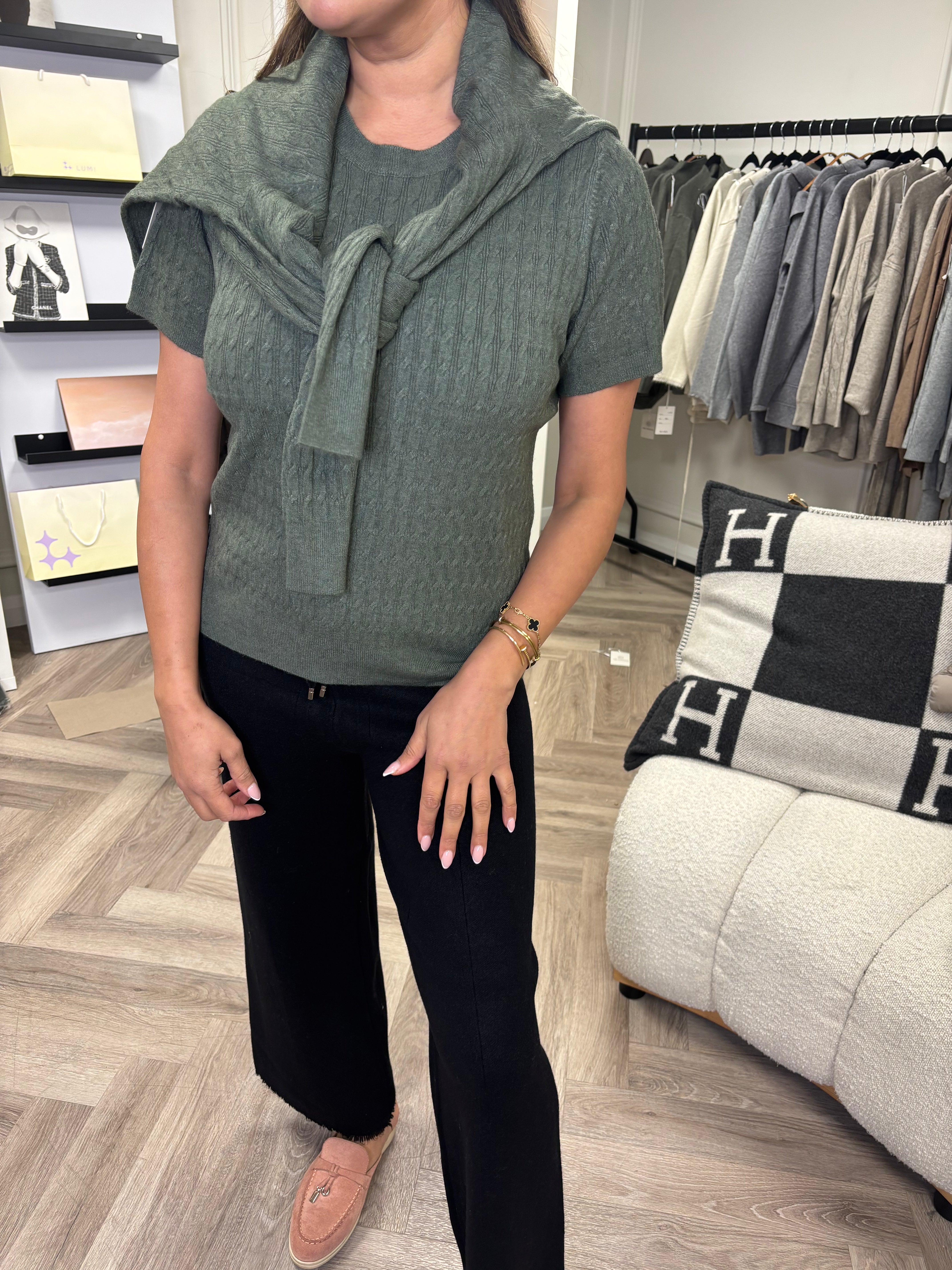 Daphe Sage 2 Piece Top and Cardigan X/L DBXL0116