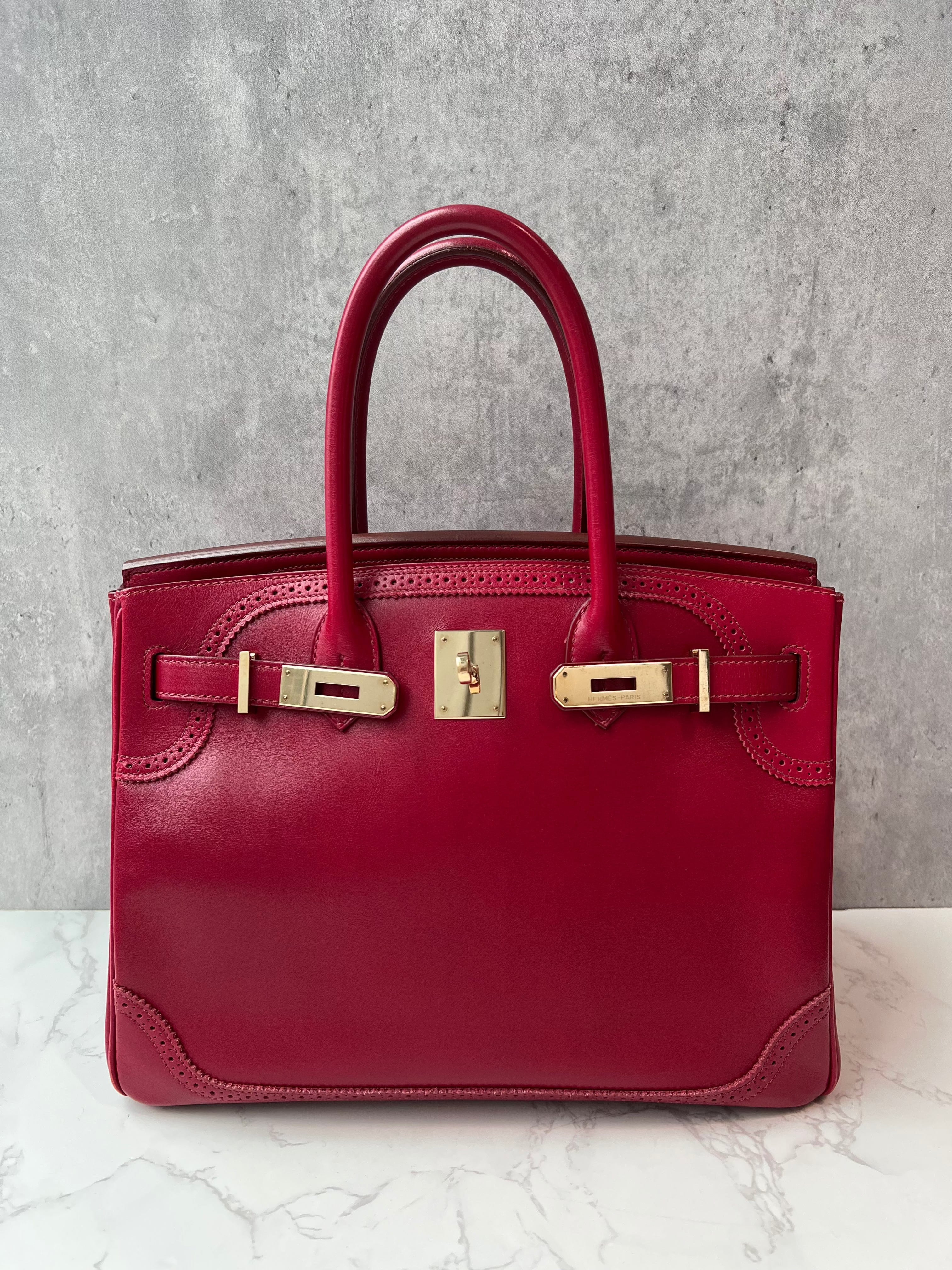 Hermès Hermes Ghillies Birkin 30 Rubis Tadelakt PMHW SYCYS153