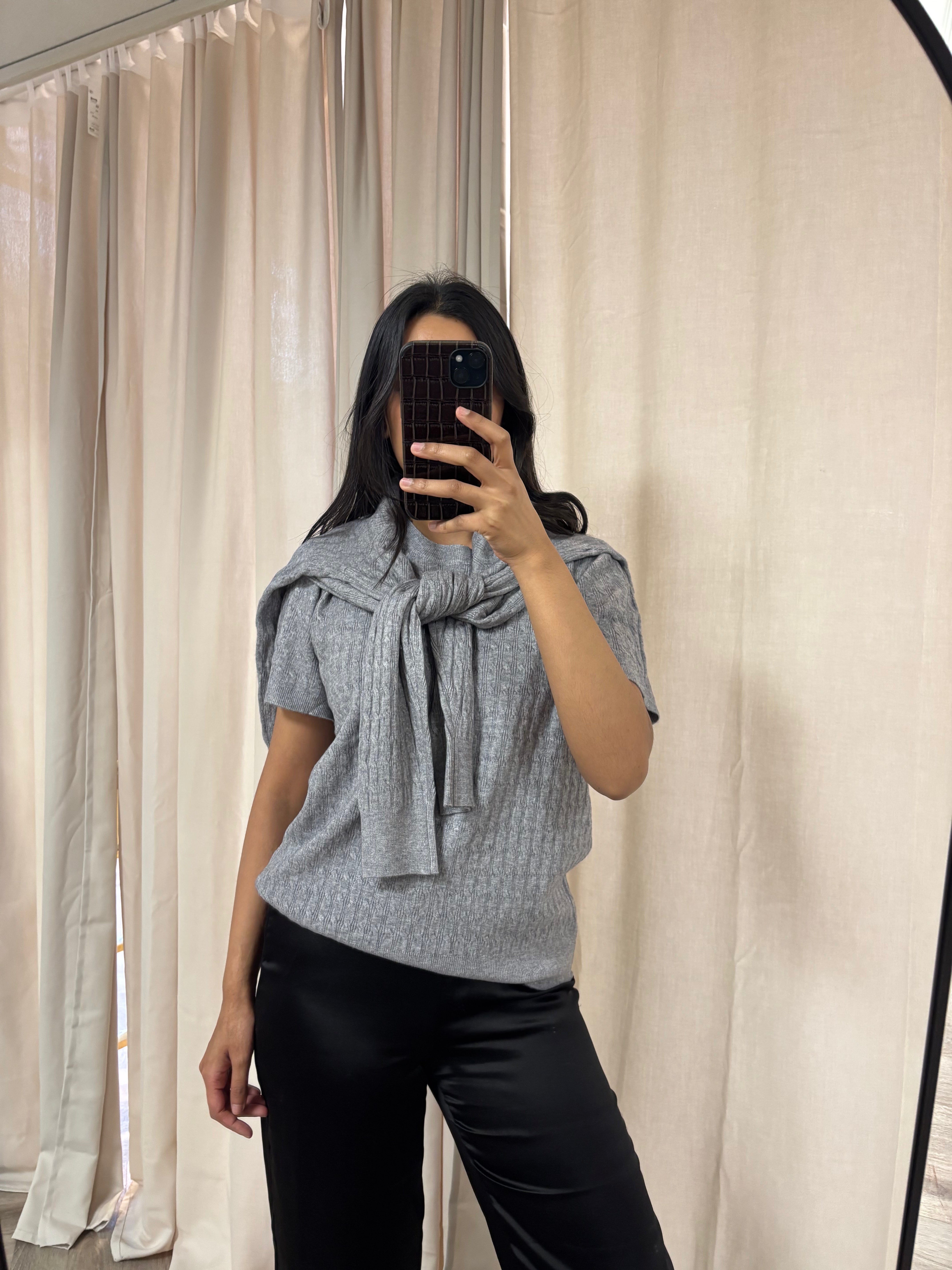 Luxury Promise Daphe Grey 2 Piece Top and Cardigan M/L DBXL0105