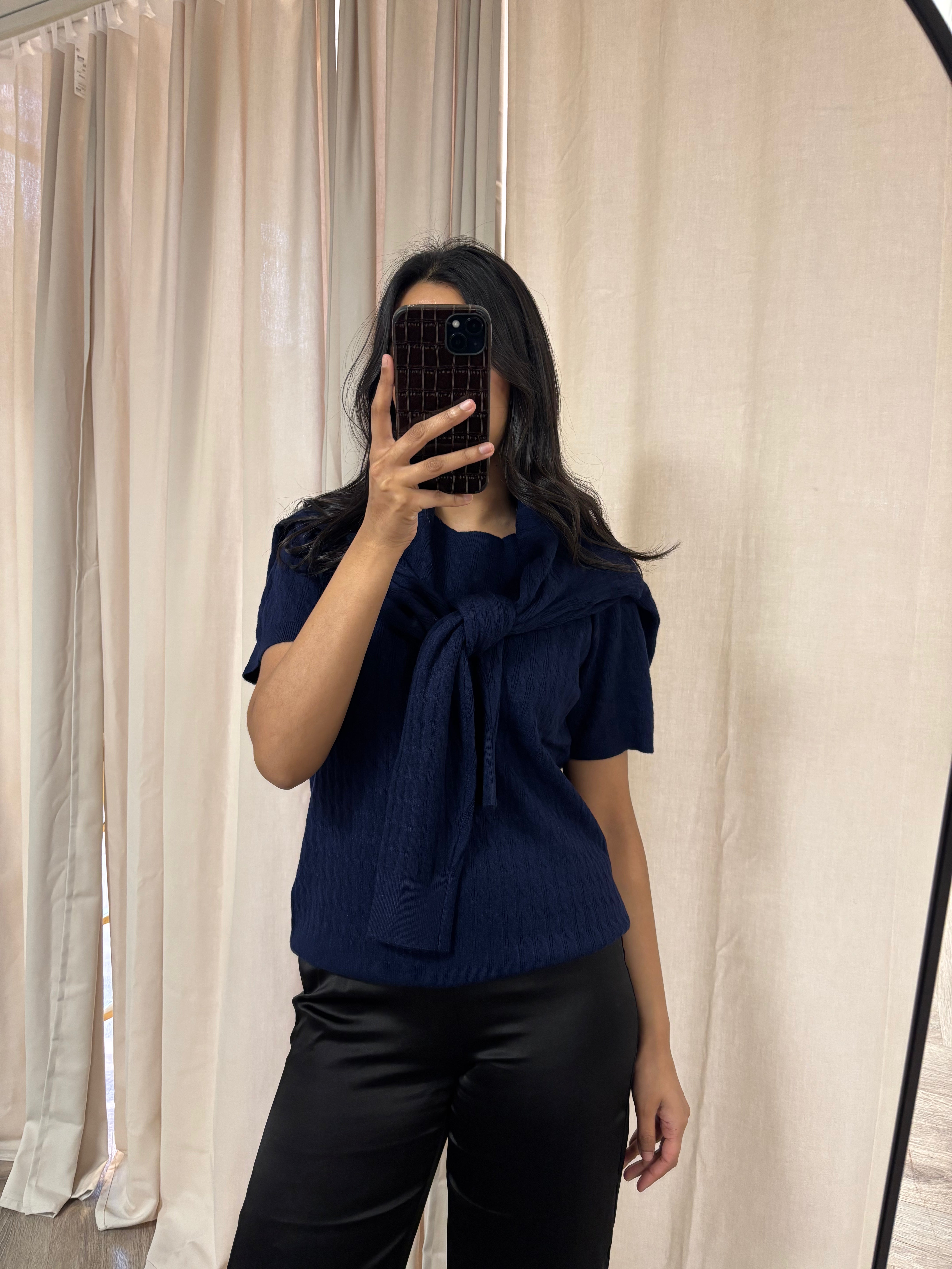 Luxury Promise Daphne Navy 2 Piece Top and Cardigan M/L DBXL0107