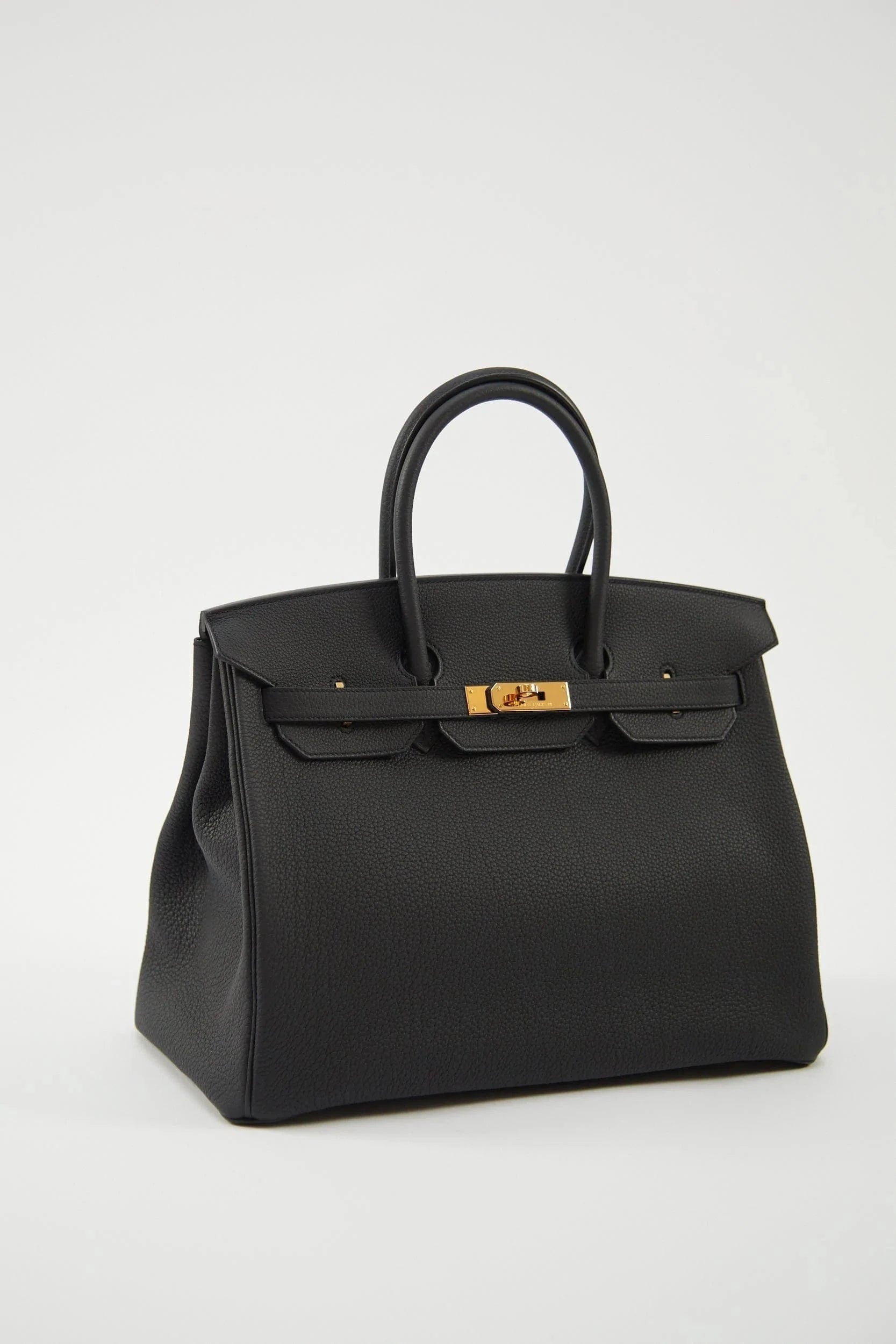 LuxuryVault 35cm Hermès Birkin in Black Togo Leather with Gold Hardware C Stamp -01B35694