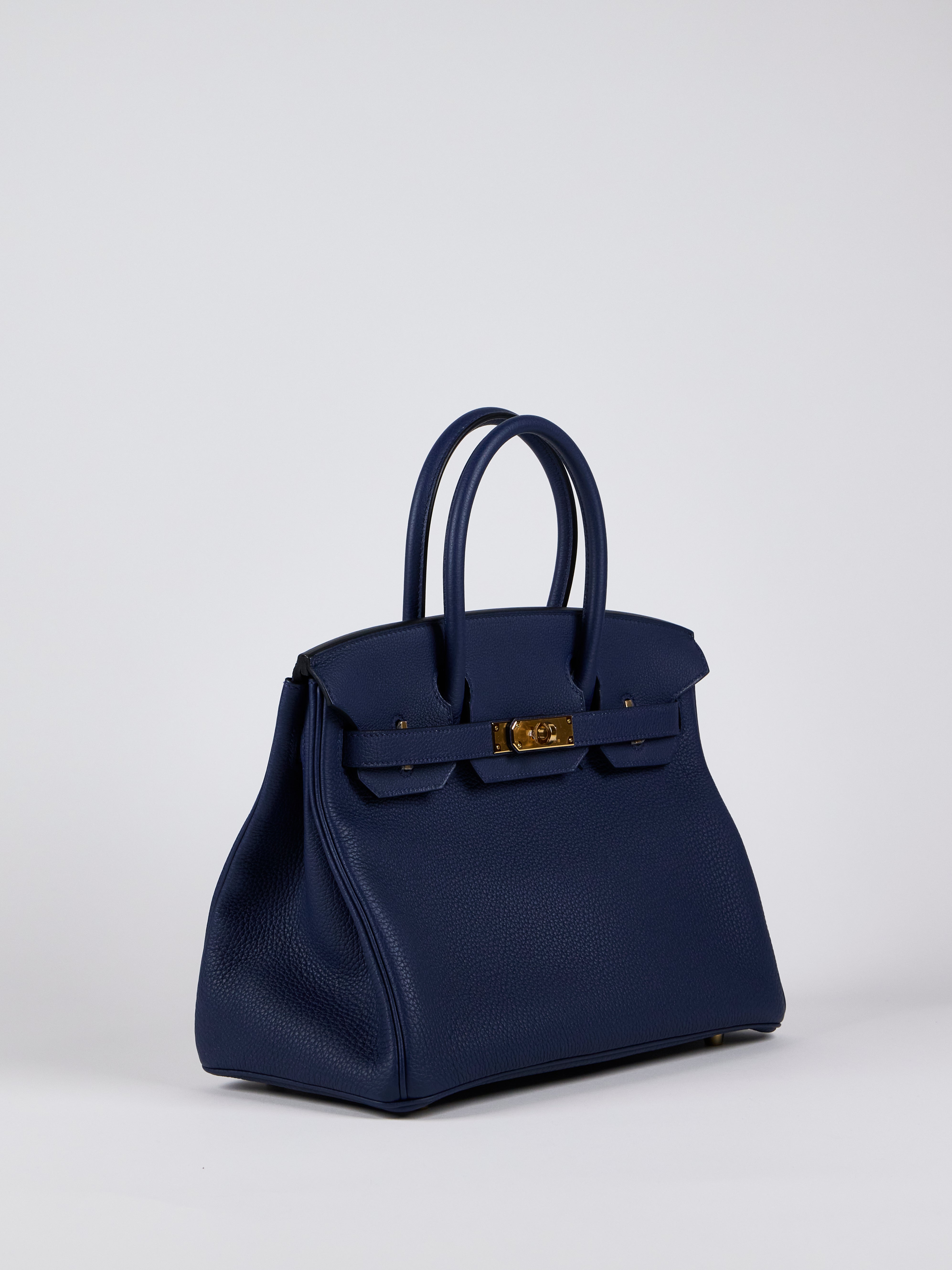 HERMÈS BIRKIN 30CM BLUE NAVY Togo Leather with Gold Hardware