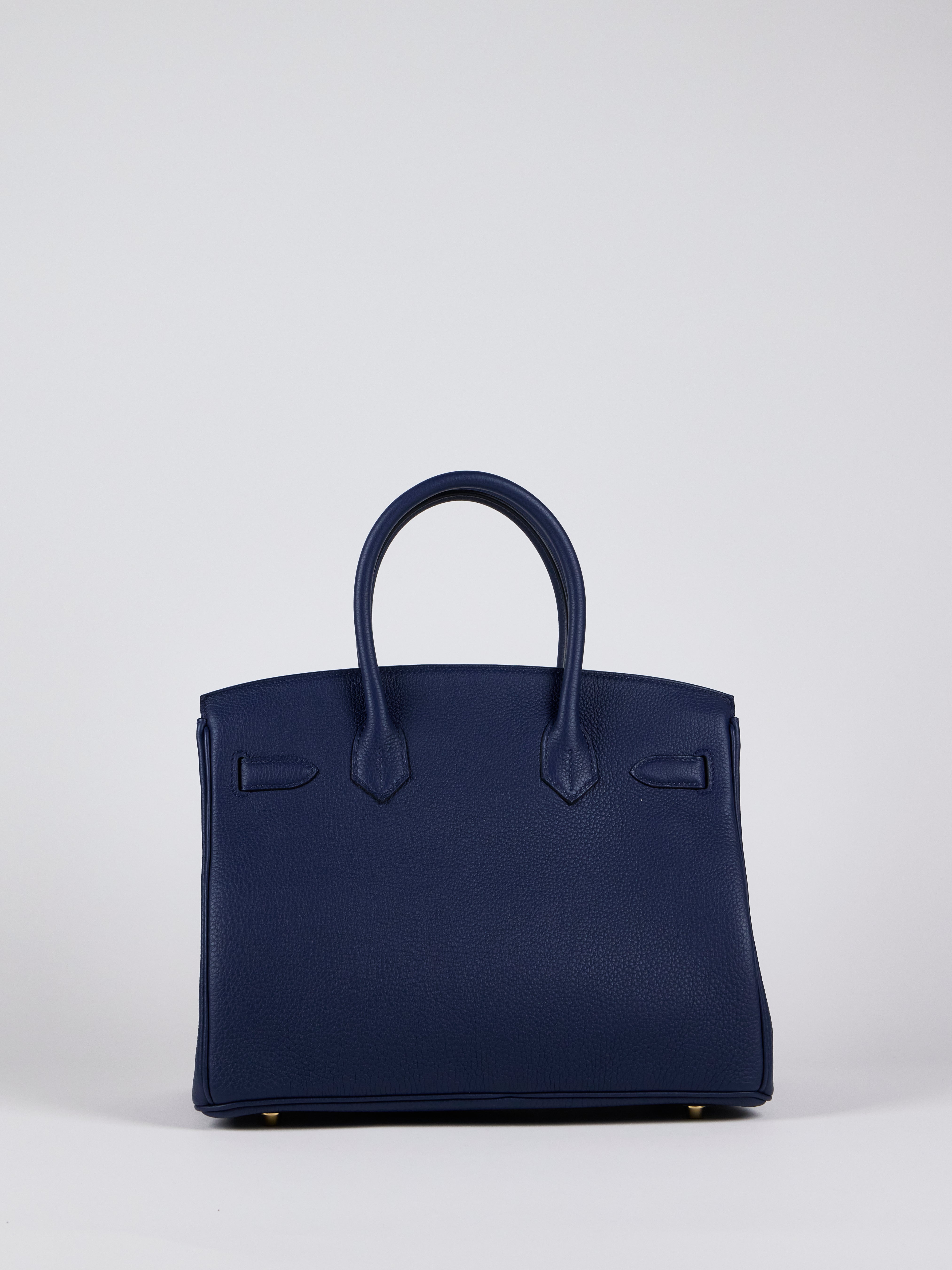 HERMÈS BIRKIN 30CM BLUE NAVY Togo Leather with Gold Hardware