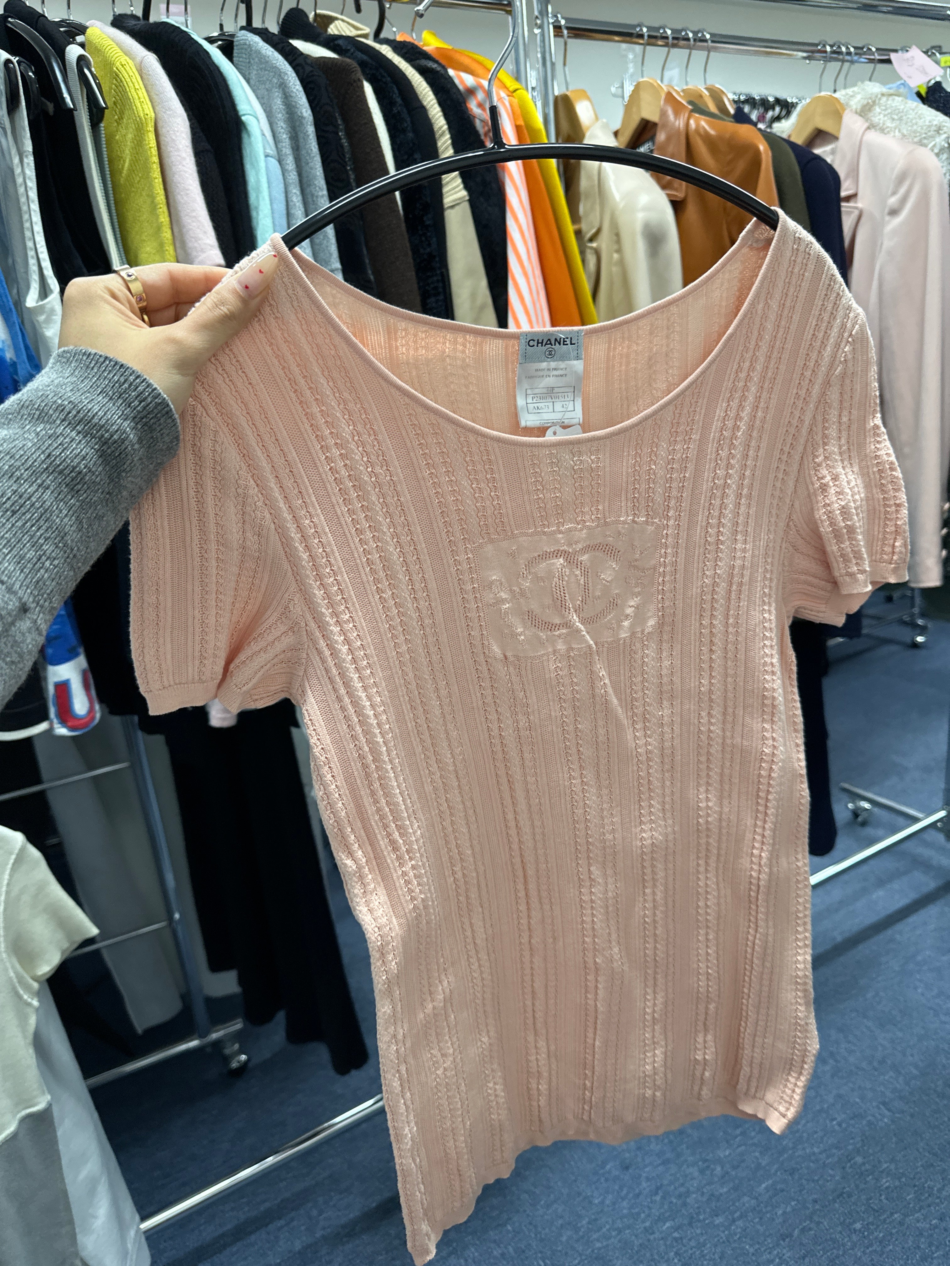 Chanel 04P pink CC t shirt 42