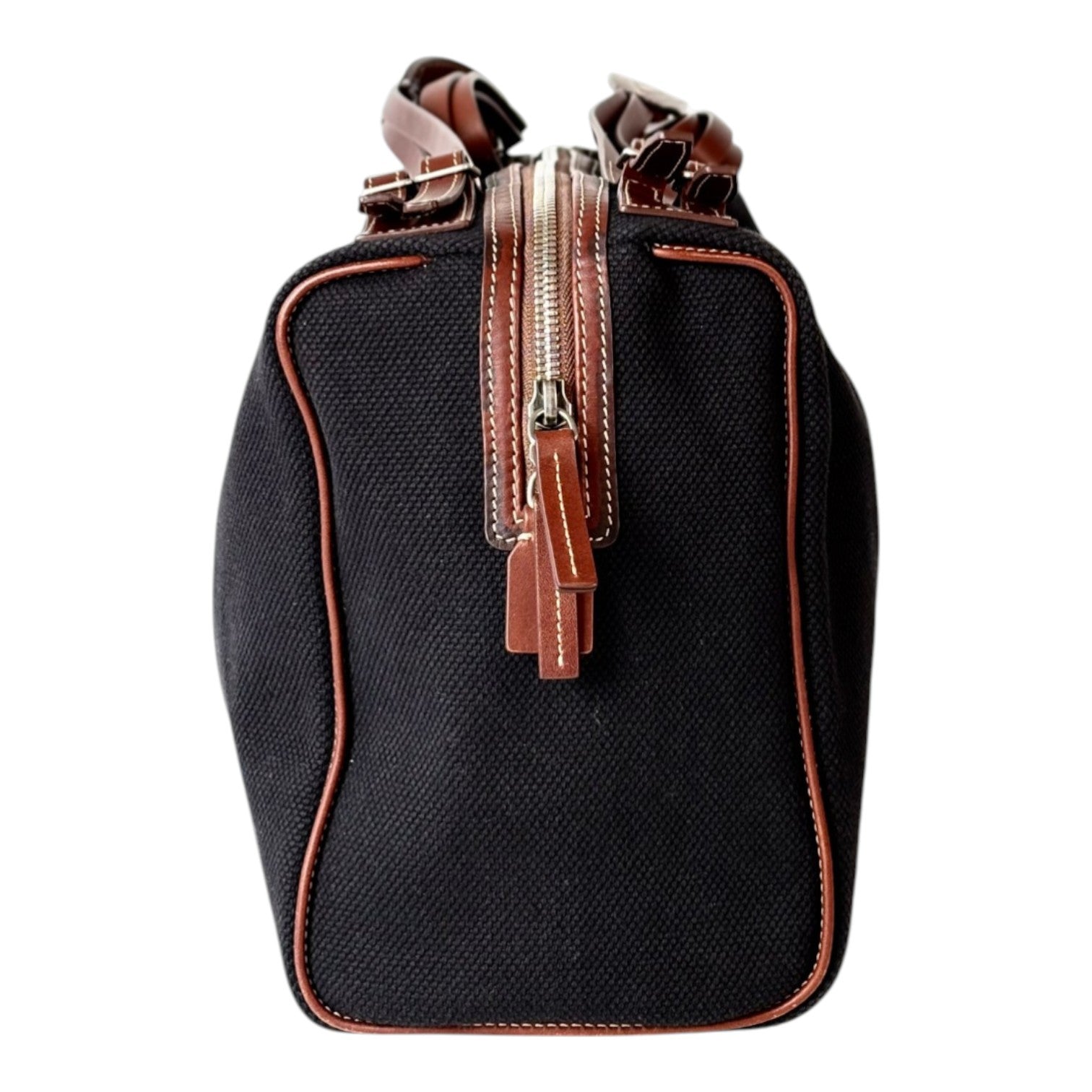 Celine Black Canvas Boston Bag