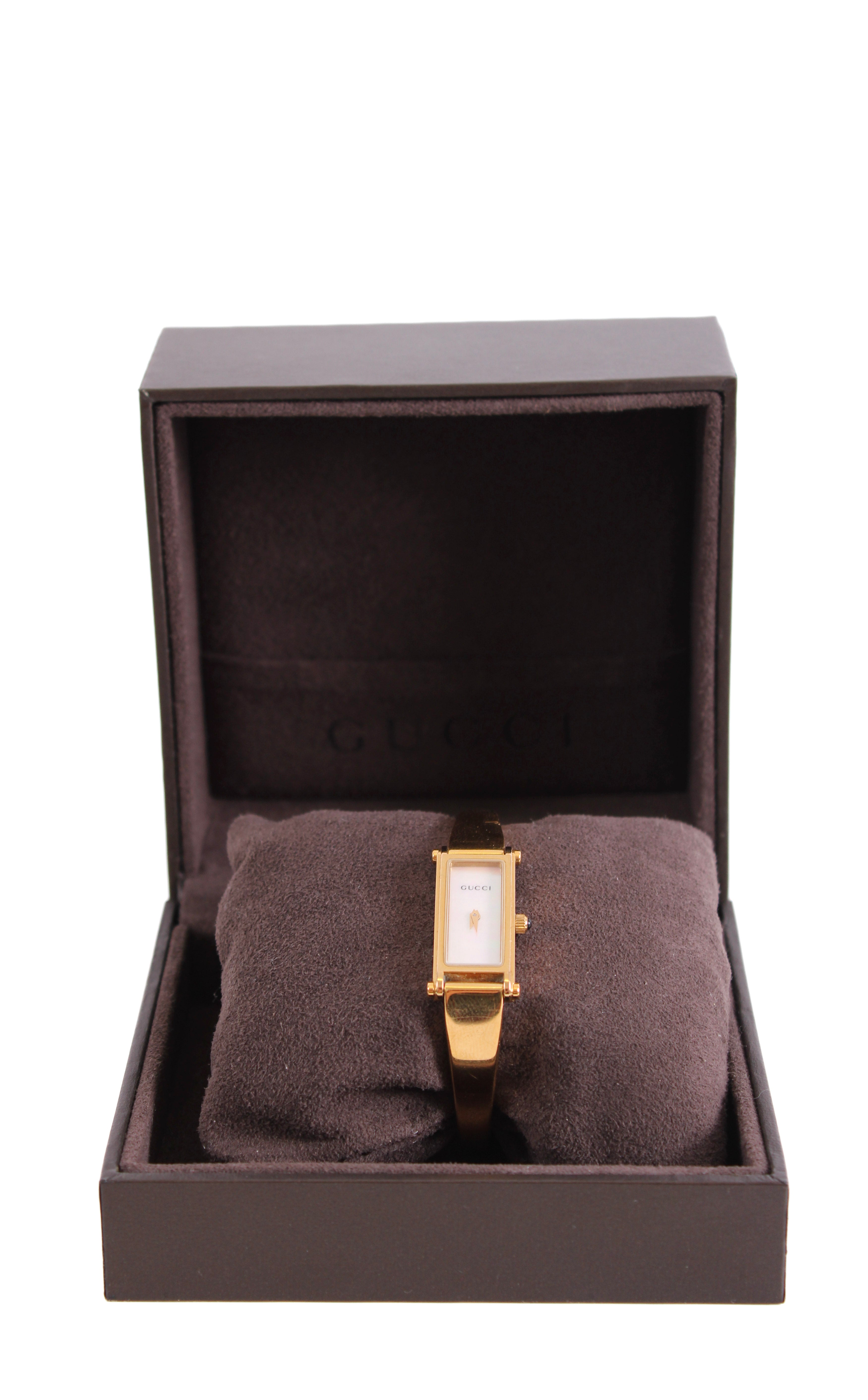 Gucci Mother Of Pearl Face Watch Yellow Gold Tone