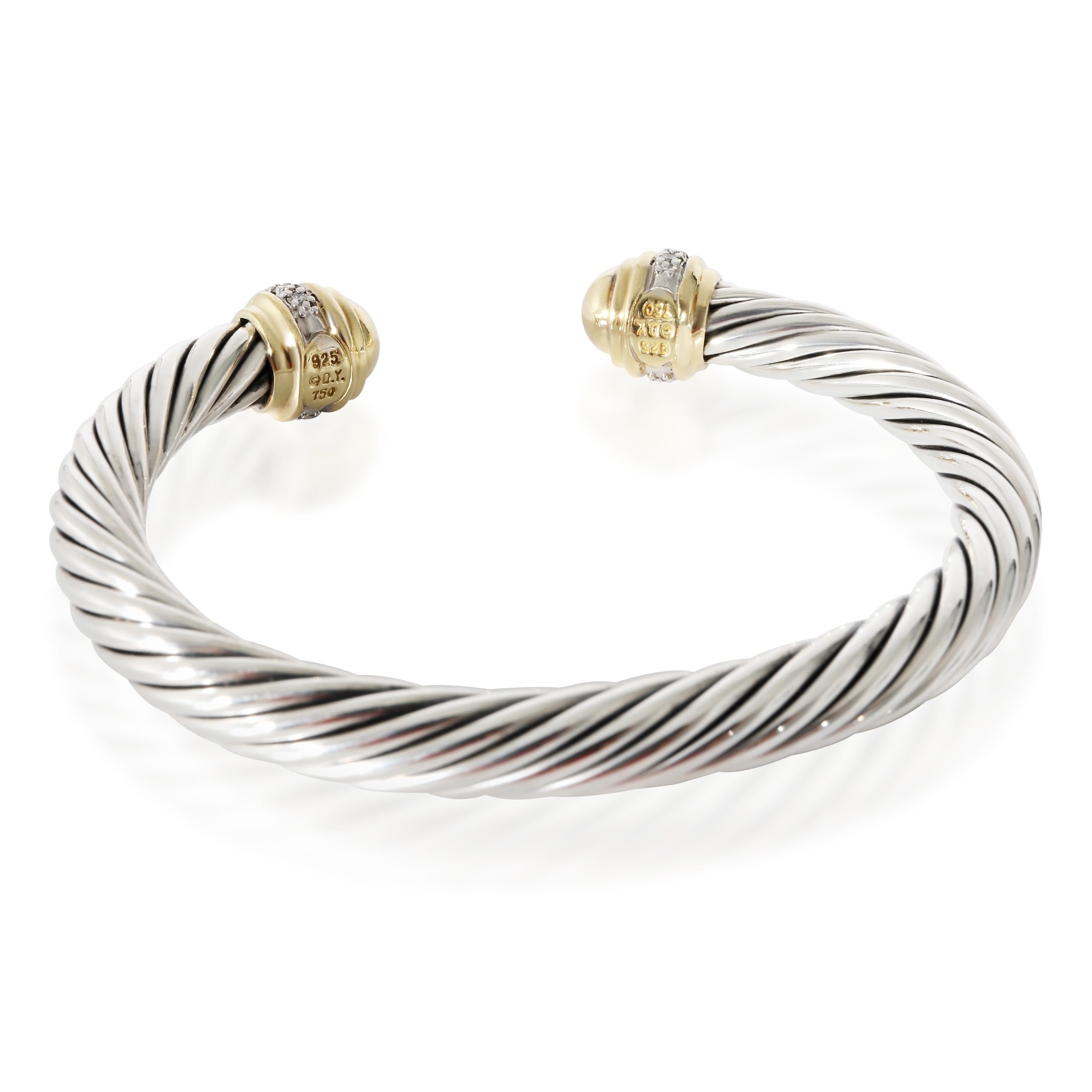 Cable Classic Bracelet in 18k Yellow Gold/Sterling Silver 0.48 CTW