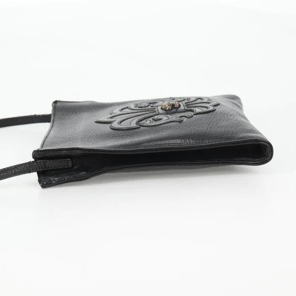 Chrome Hearts Cross Ball Button Gunslinger Bag Leather Black Auth 134879M 134879M