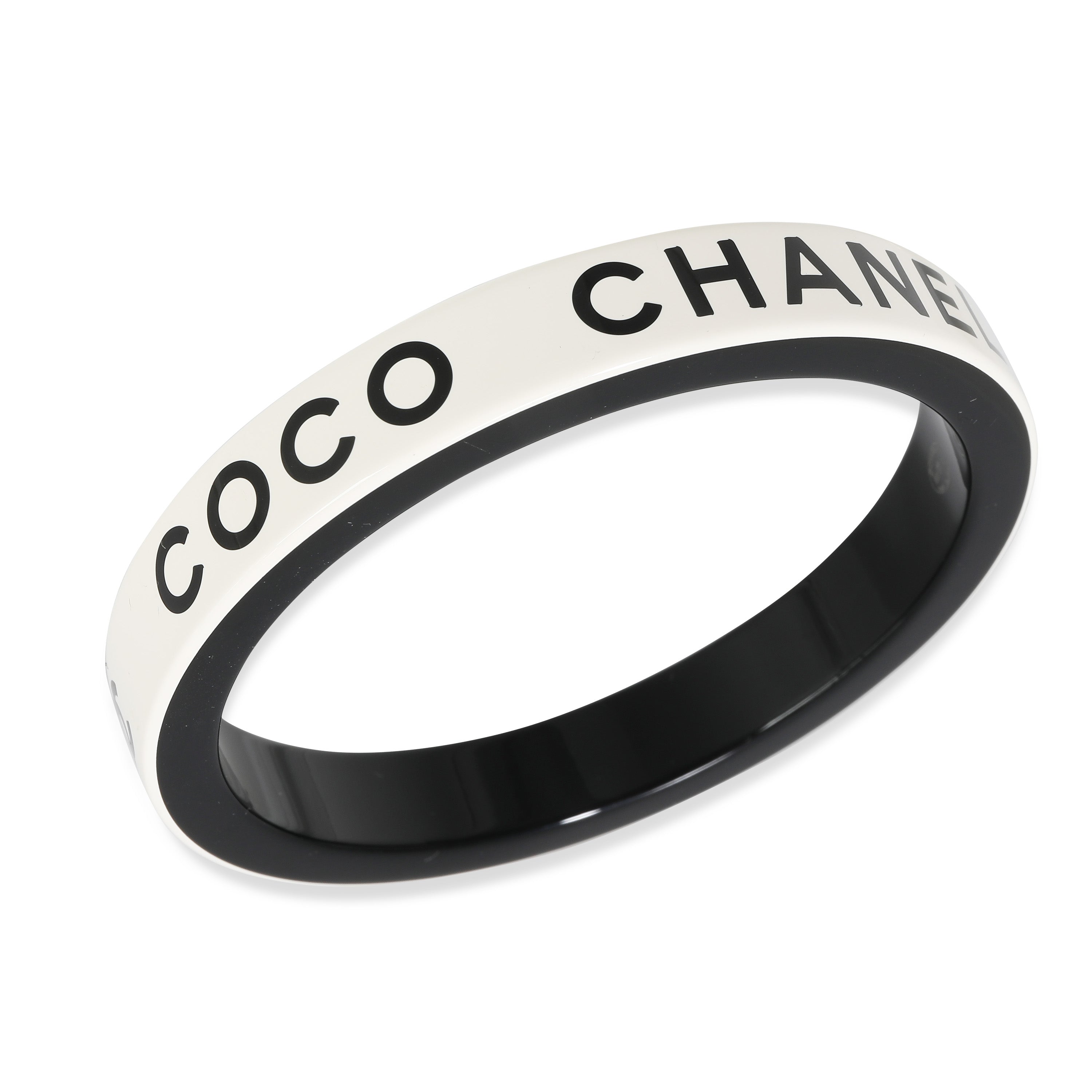 2022 Coco Chanel White & Black Resin Bangle