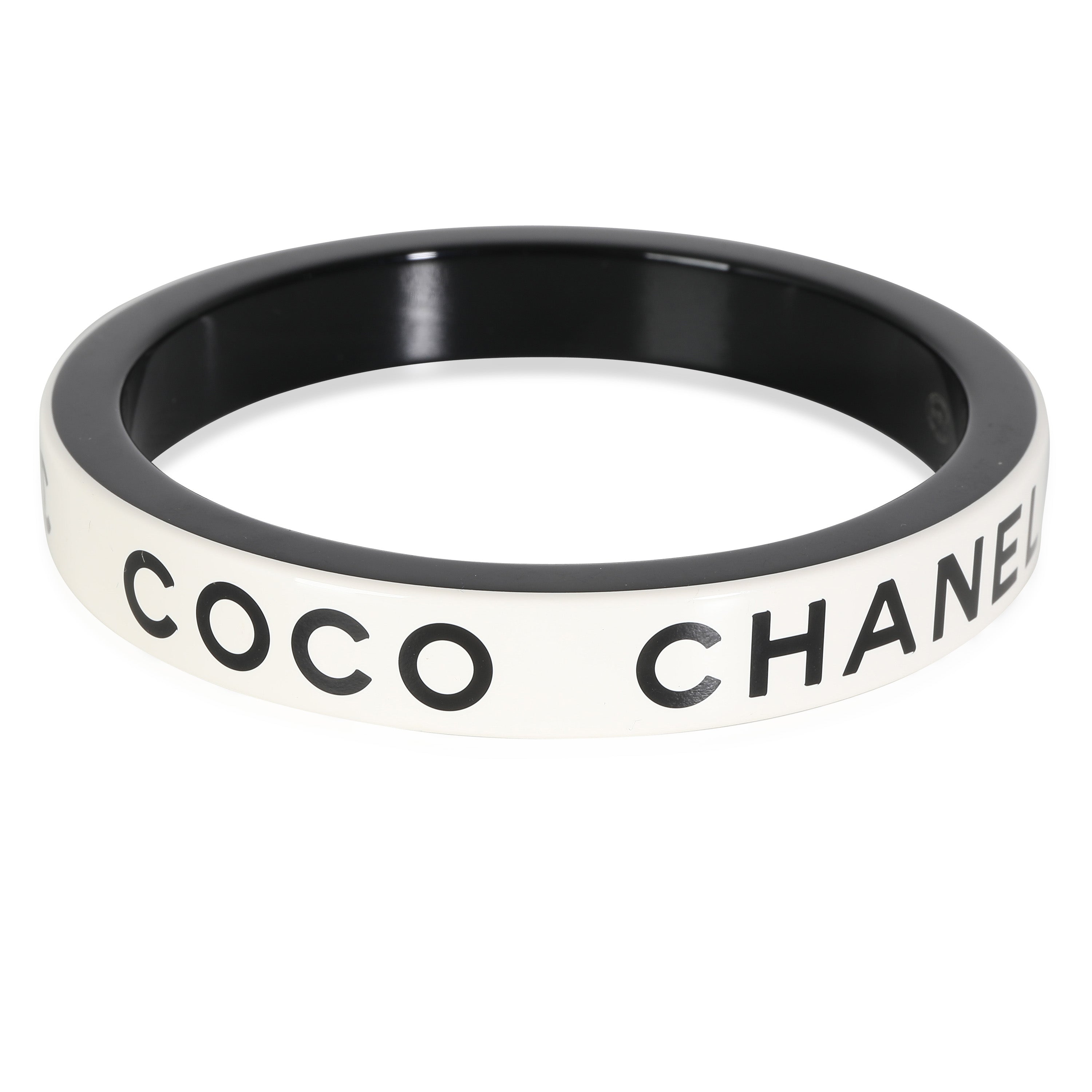 2022 Coco Chanel White & Black Resin Bangle