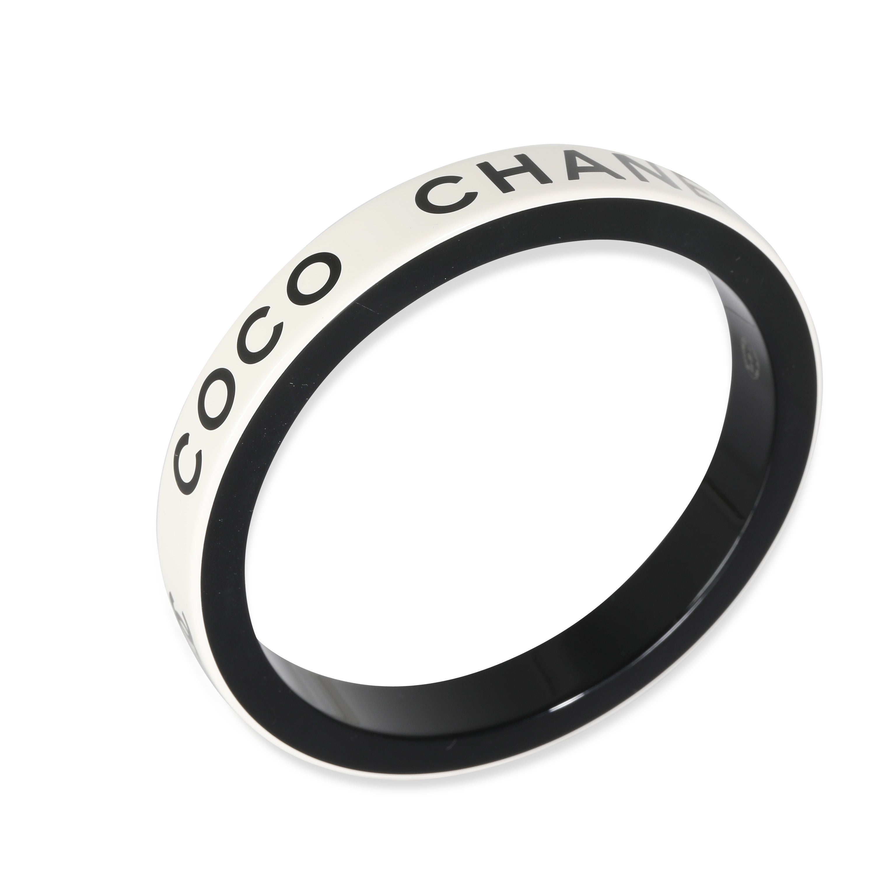 2022 Coco Chanel White & Black Resin Bangle