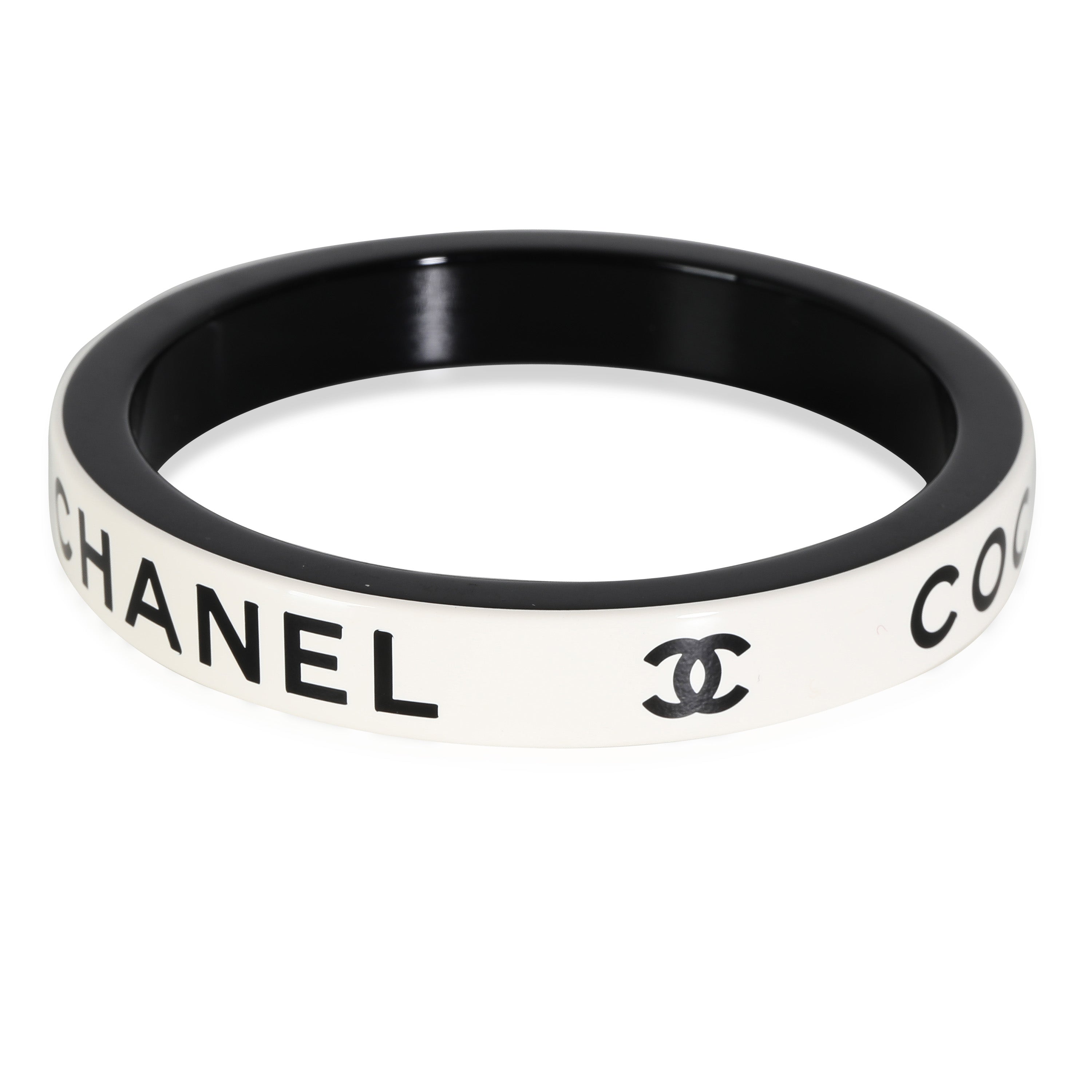 2022 Coco Chanel White & Black Resin Bangle