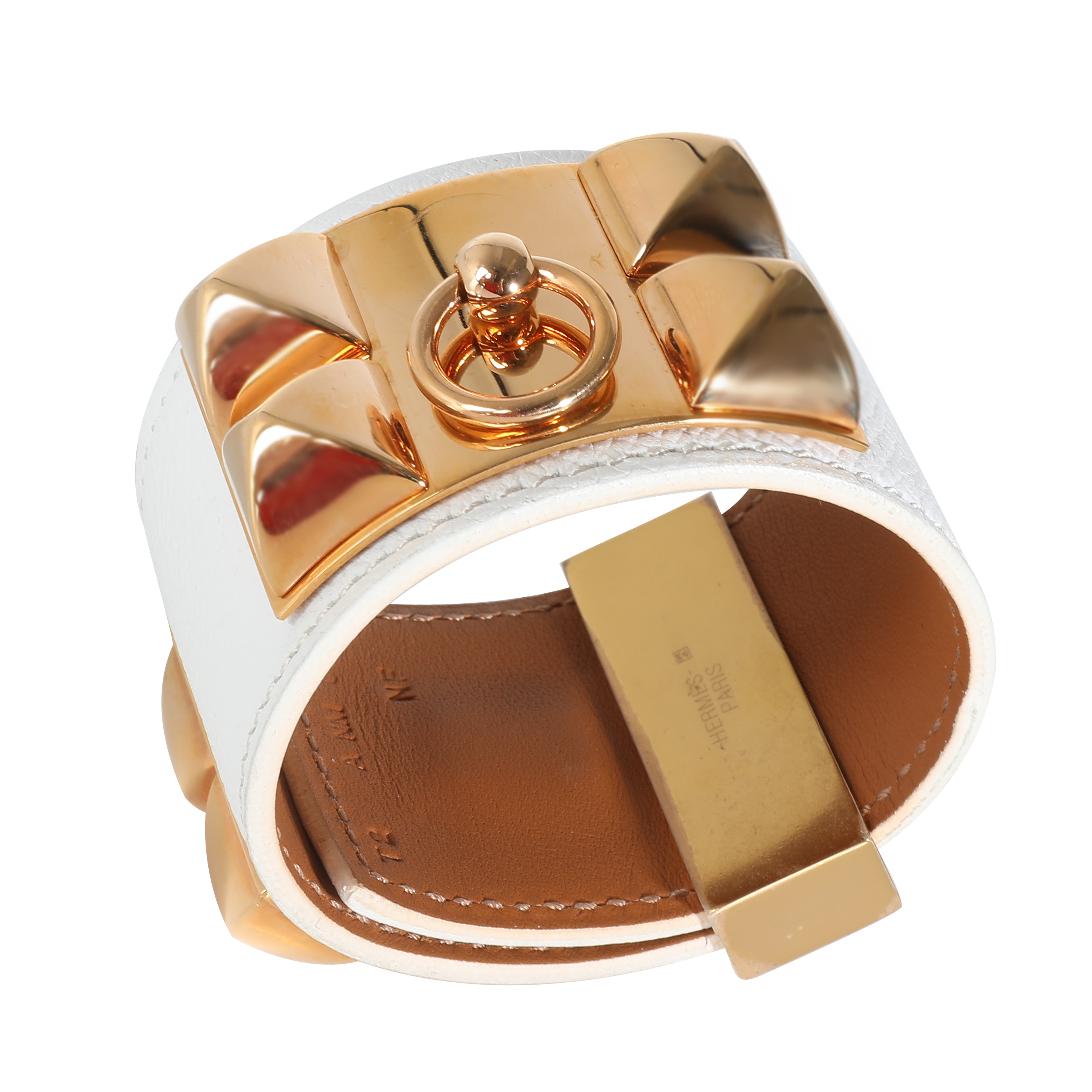 Hermes Collier de Chien Leather Gold Plated Bracelet