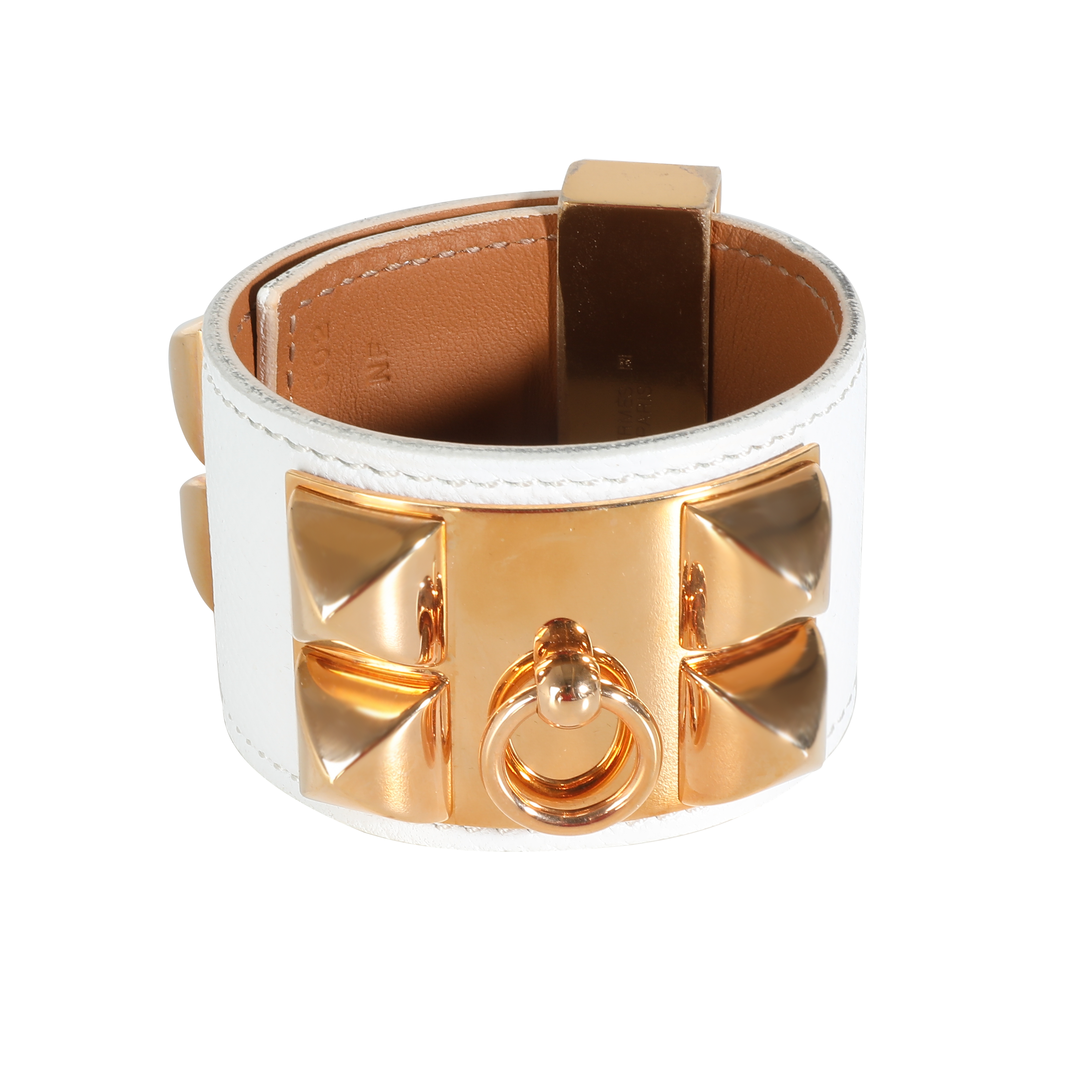 Hermes Collier de Chien Leather Gold Plated Bracelet