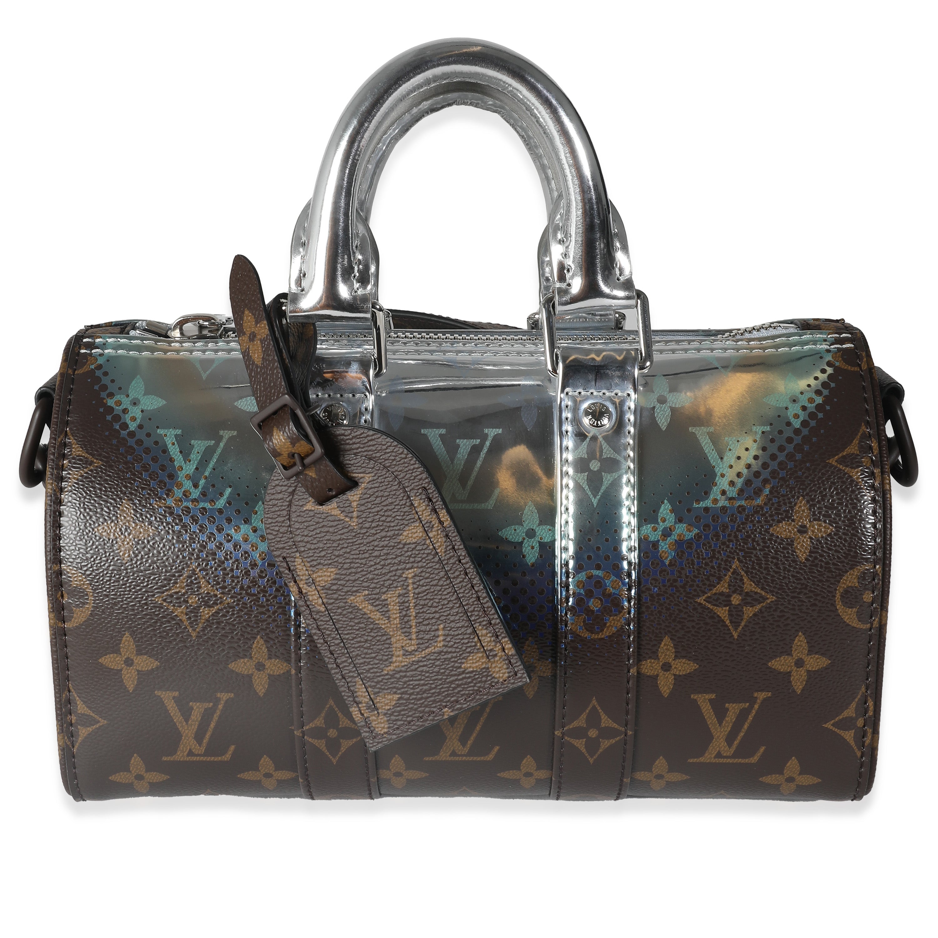 Monogram Canvas Metallic Nebula Keepall Bandouliere 25