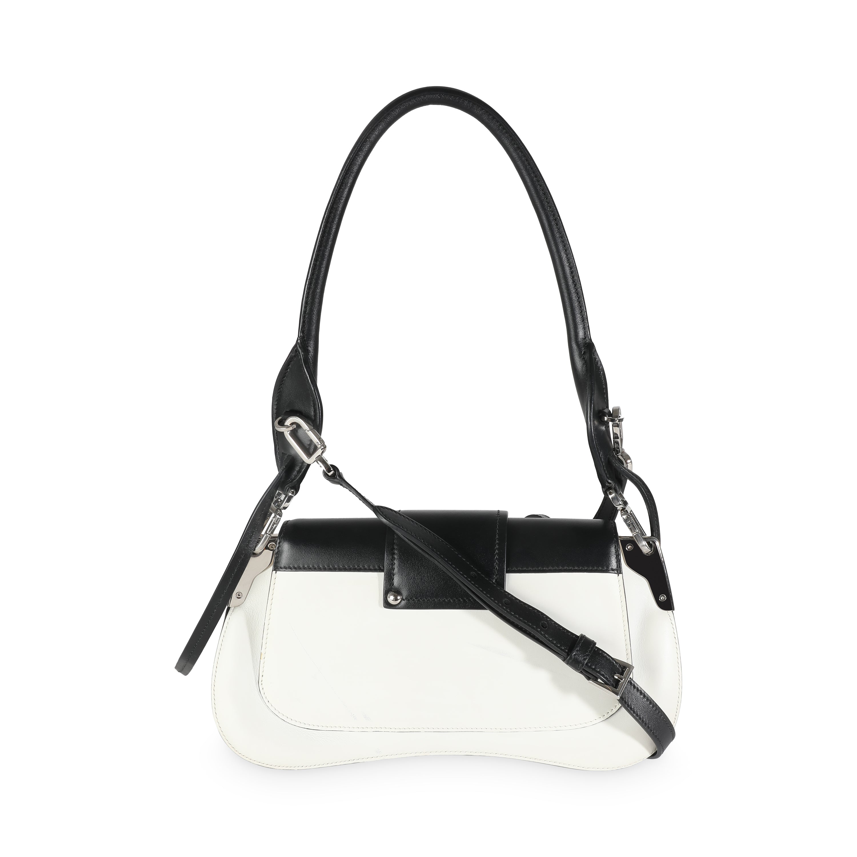 Black White City Calfskin Sidonie Shoulder Bag