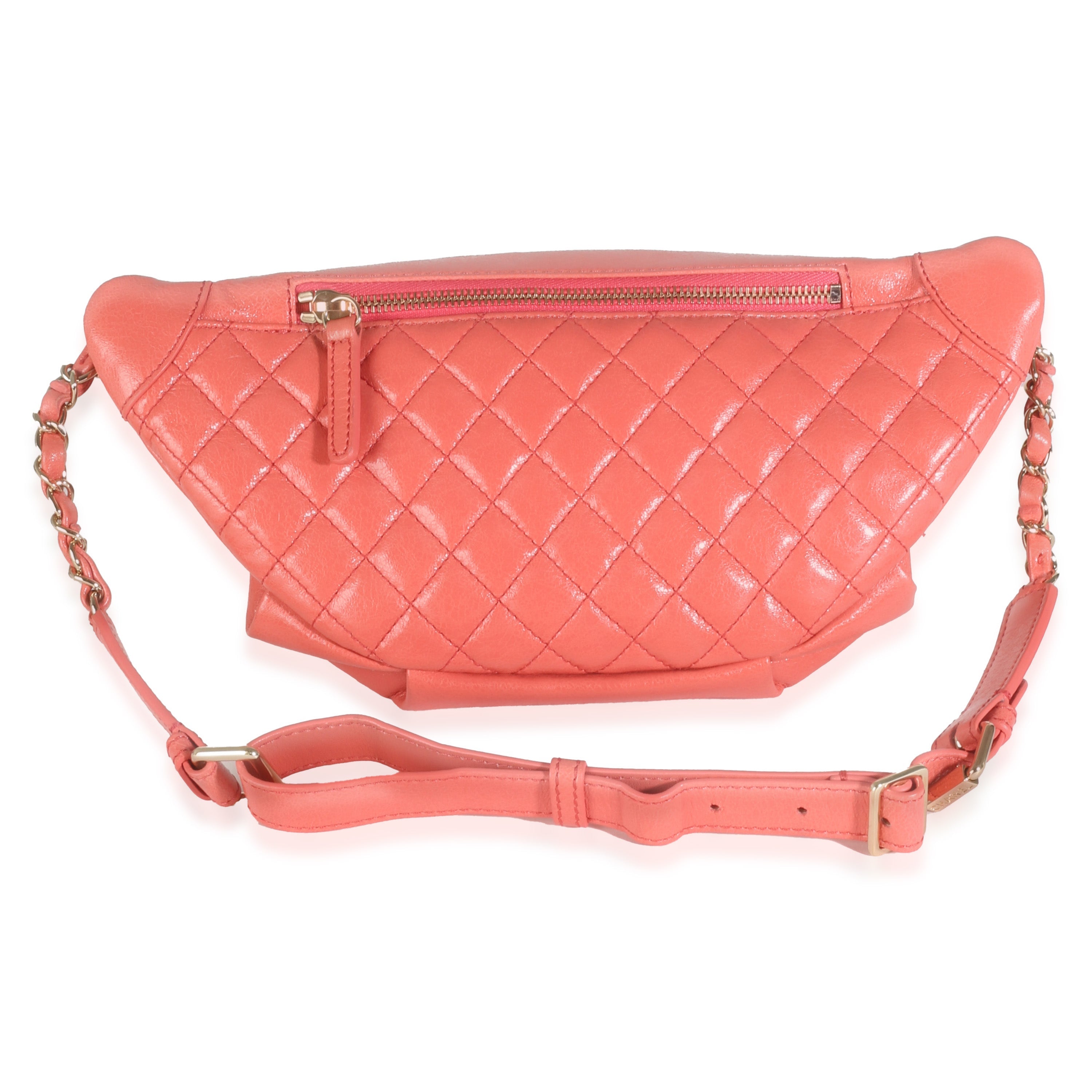 11P Silver Iridescent Calfskin Just Mademoiselle Bowling Bag Pink Quilted