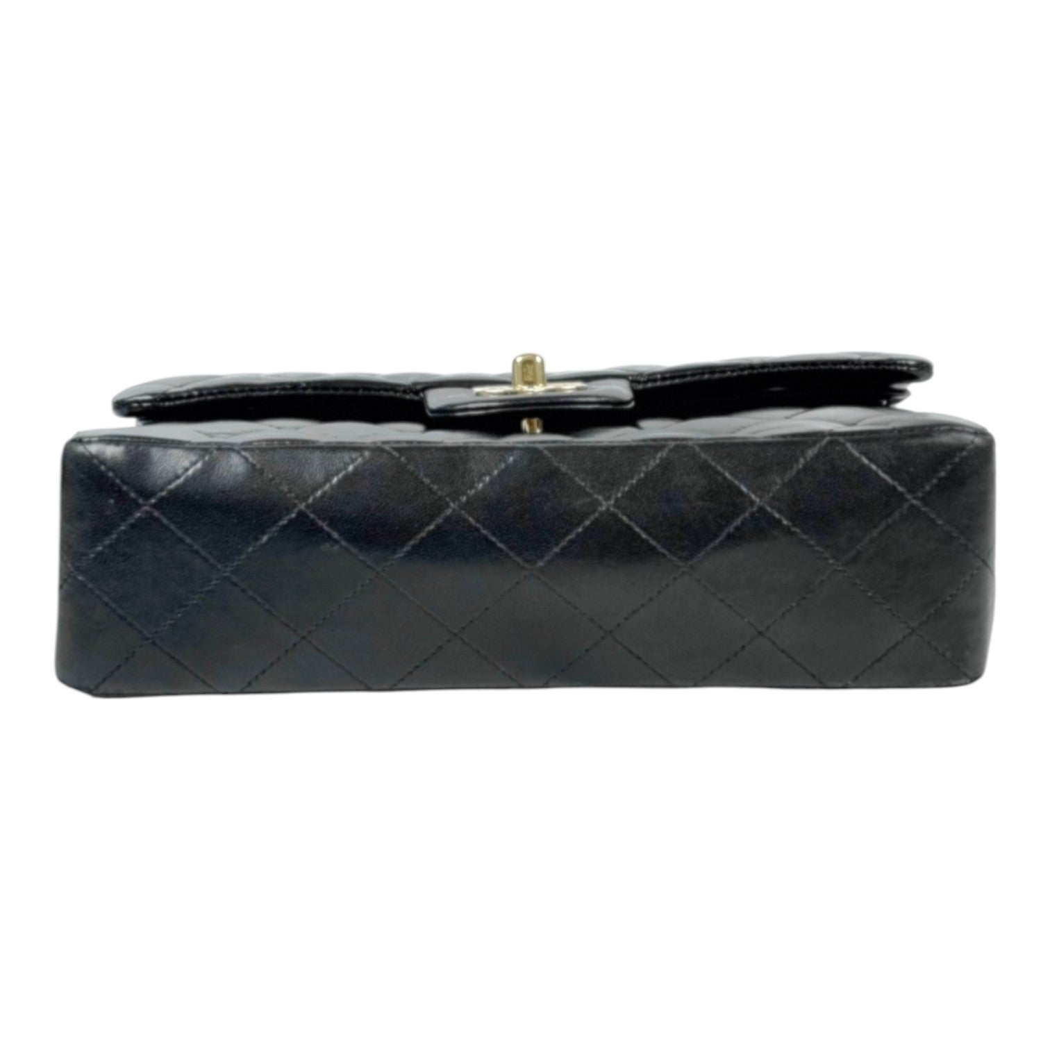 Chanel Classic Flap Small Bag in Black Lambskin - Full Set