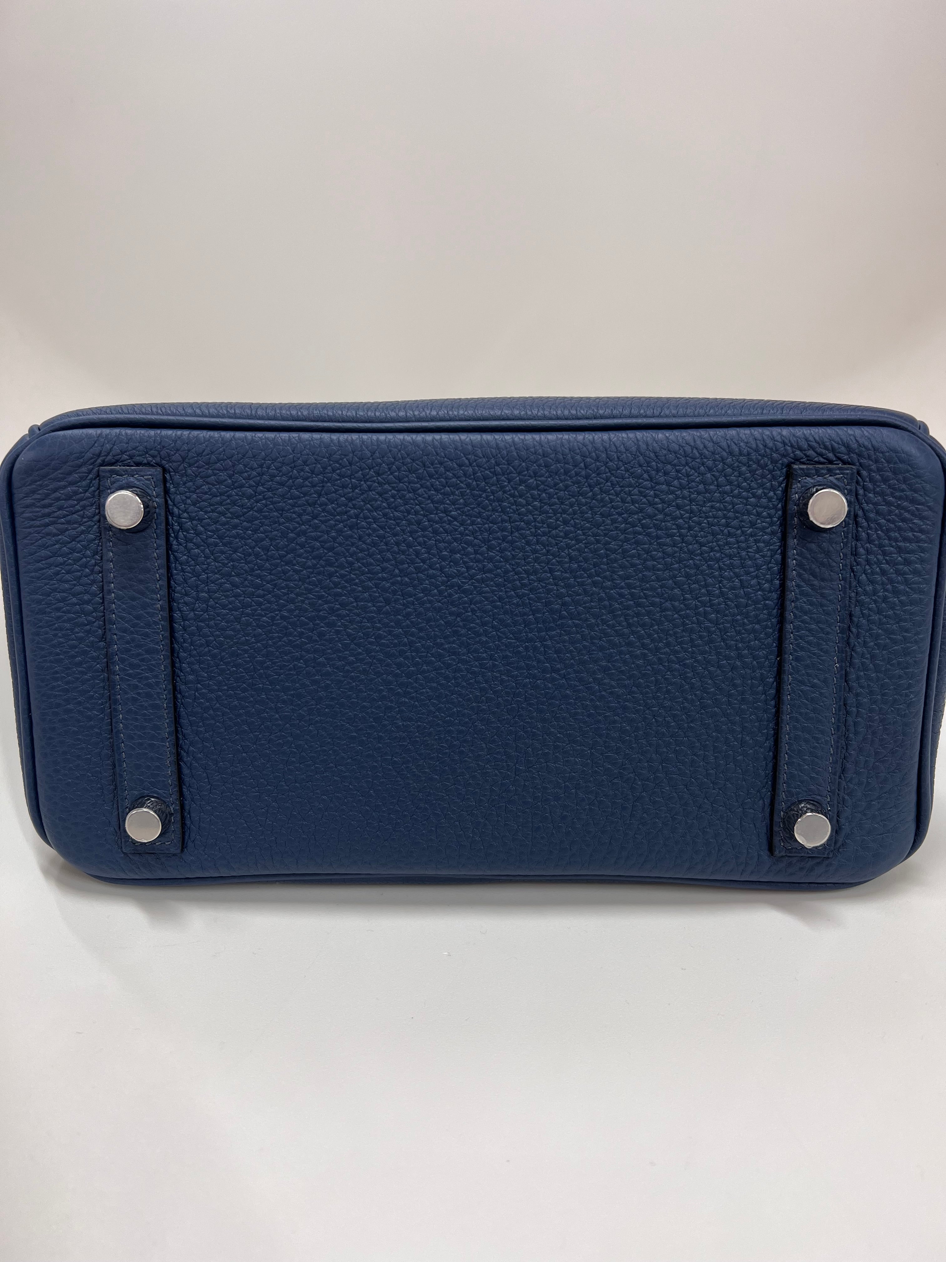 **Hermes Birkin 25 Blue De Prusse Togo PHW #W SKCB-092958