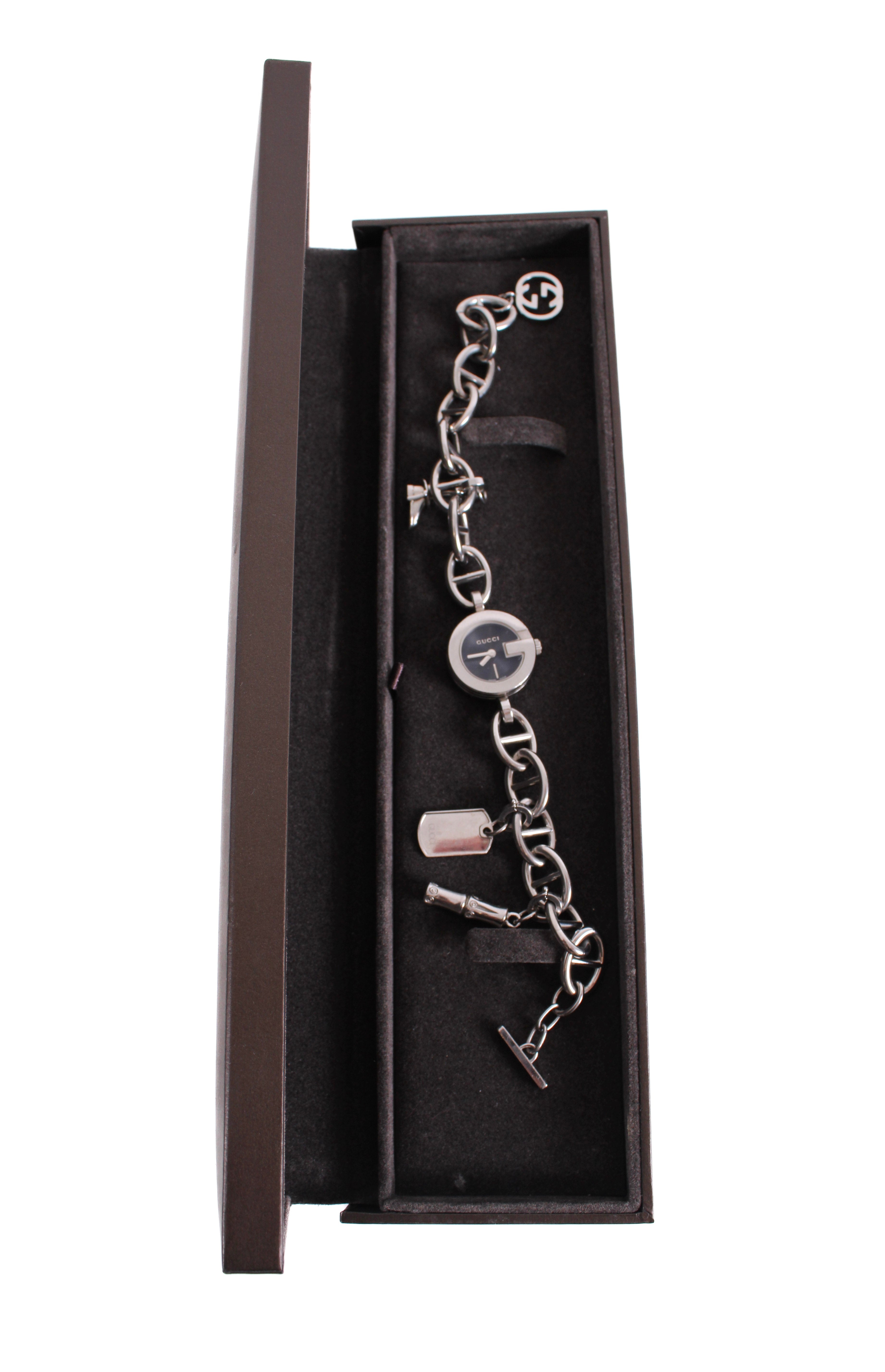 Gucci G Charm Bracelet Watch Silver