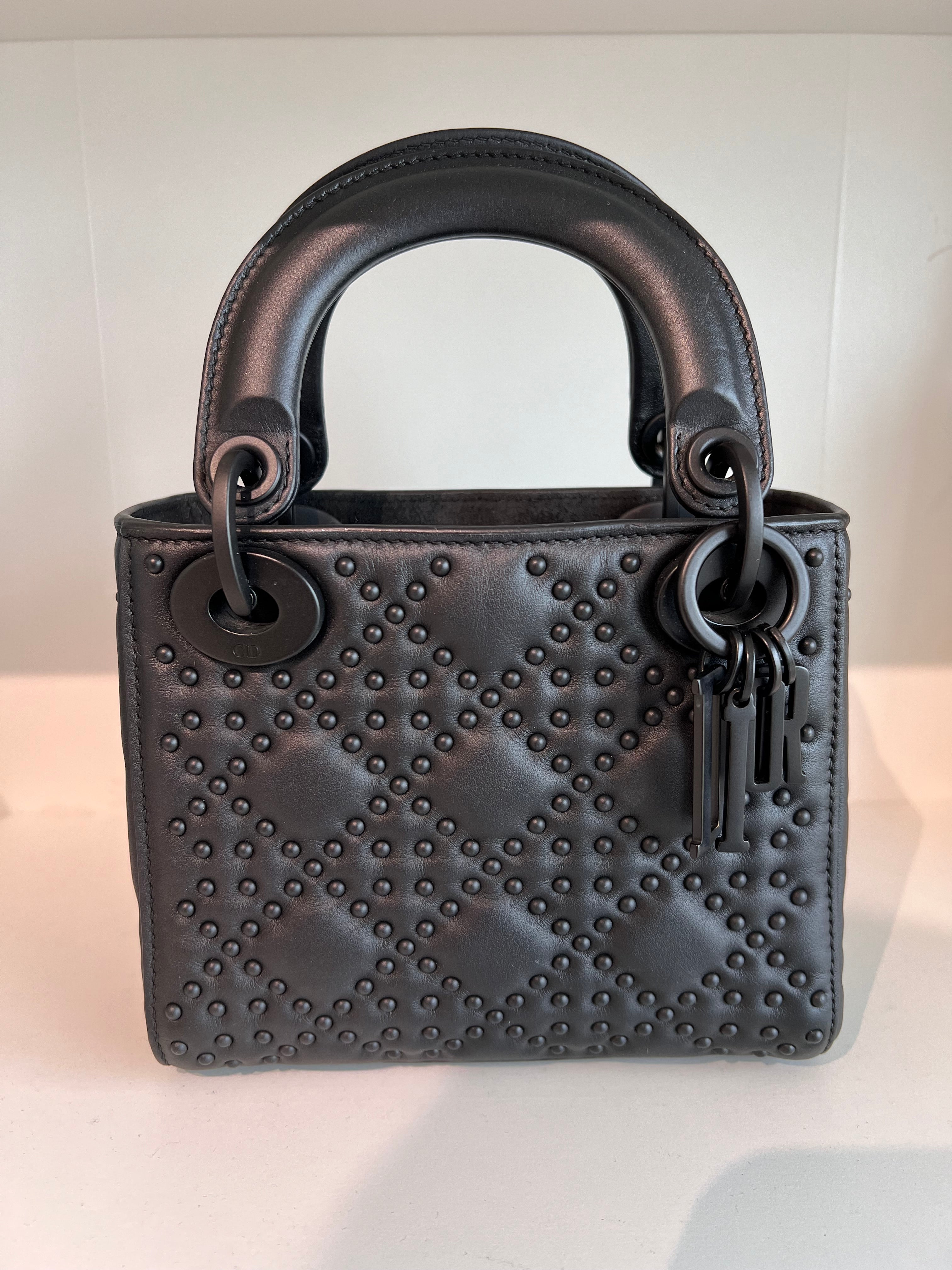 Lady Dior Mini SO Black Studded Lambskin Black HW SYCM262