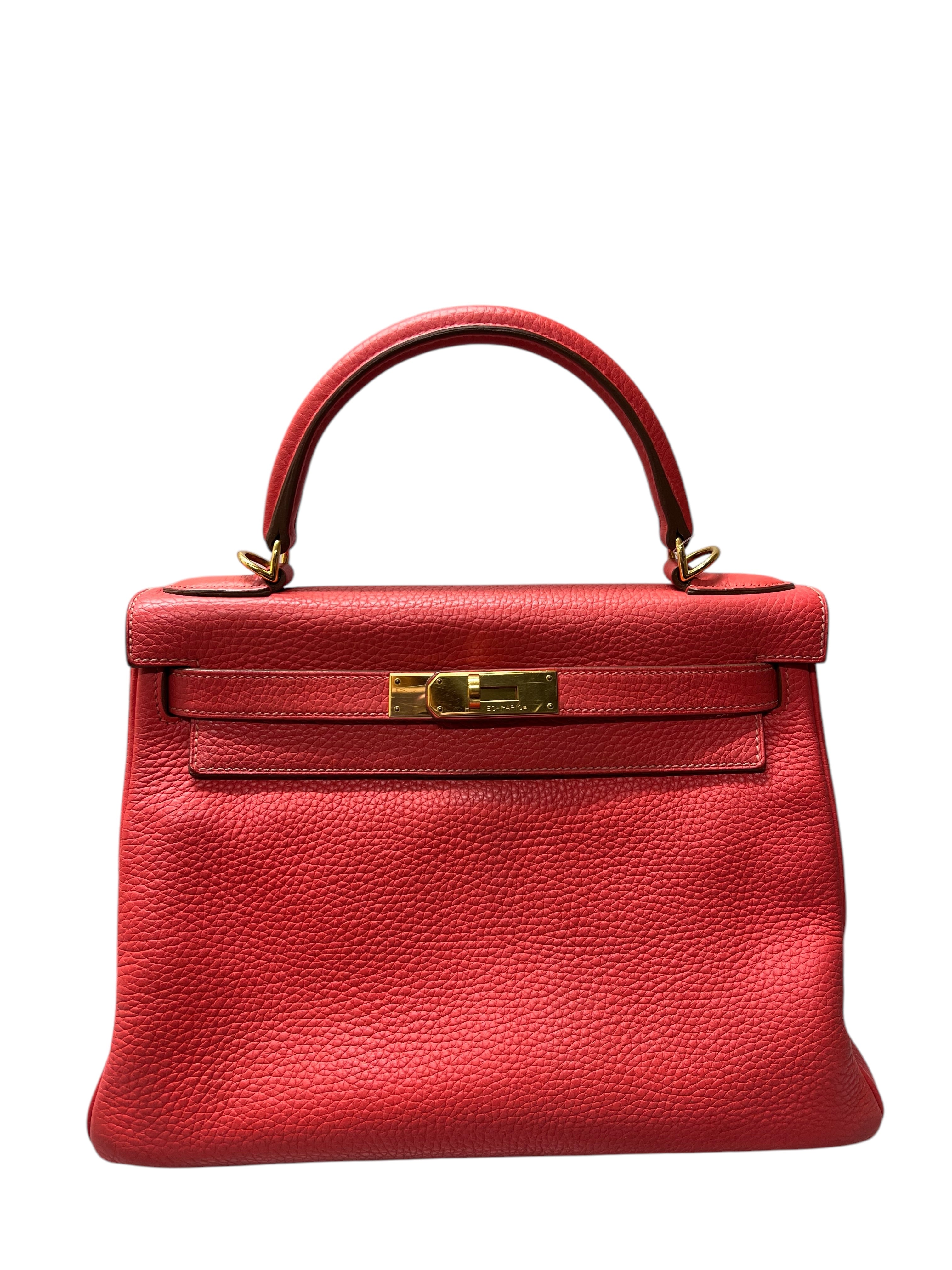 HERMES Kelly 28 Taurillon Rose Jaipur GHW B0912WNSE6