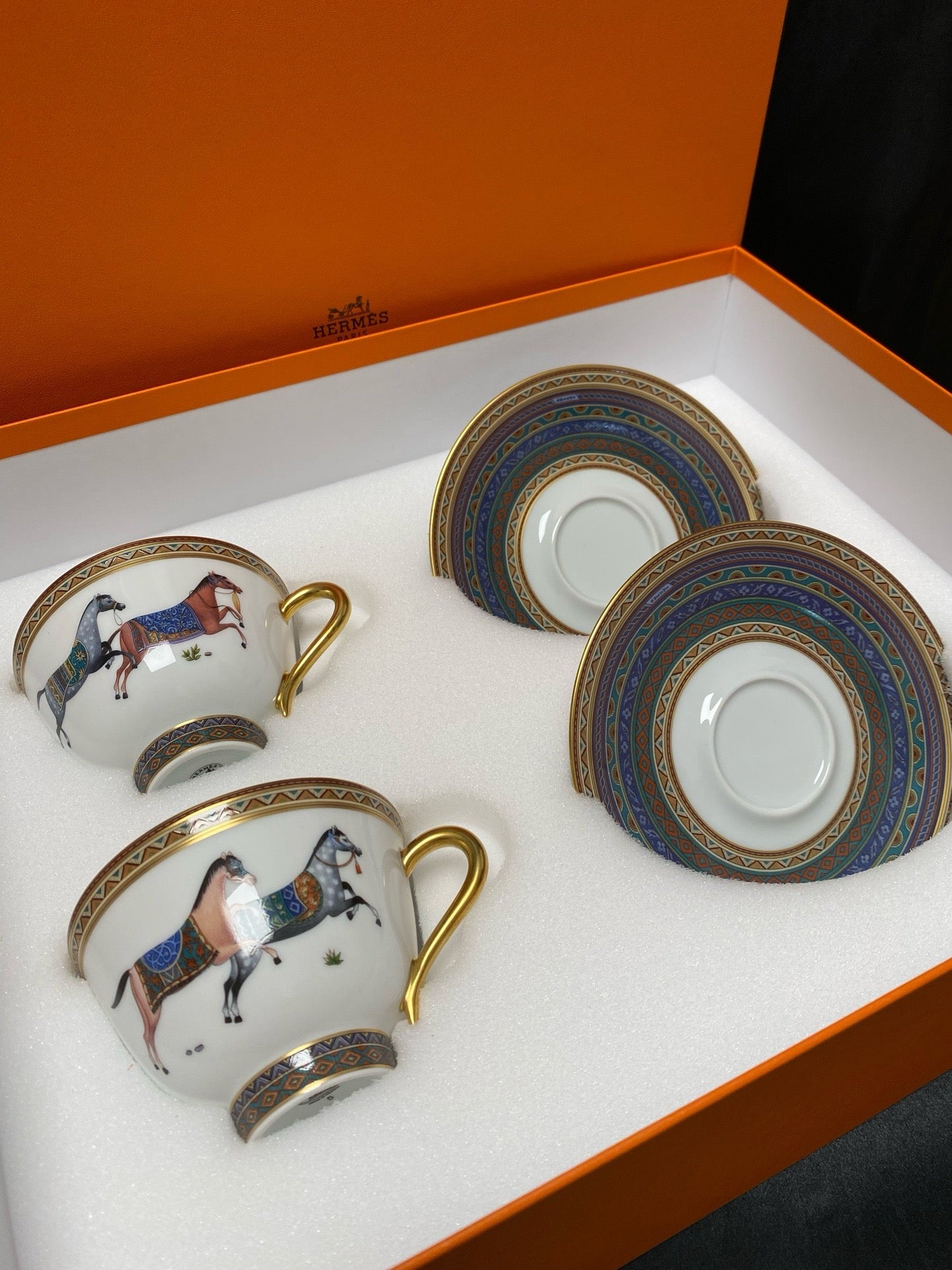 Hermès "Cheval d'Orient" Coffee Cup & Saucer Set