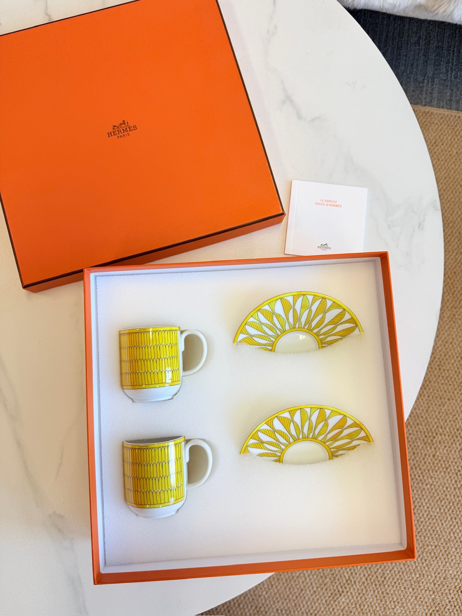 Hermès "Soleil d'Hermès" Coffee Cup & Saucer Set