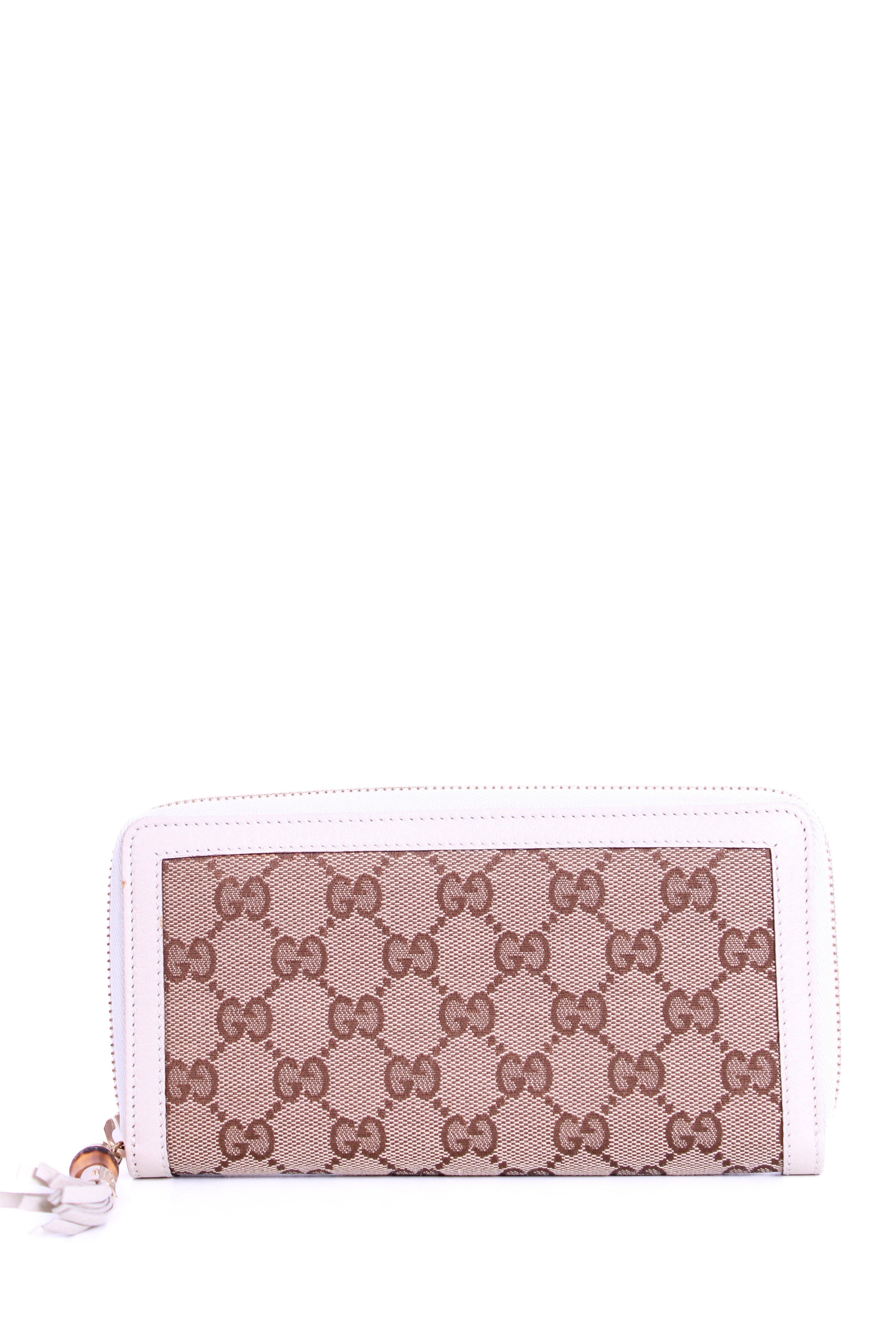 Gucci Purse With Bamboo Tassel Zip Brown Monogram