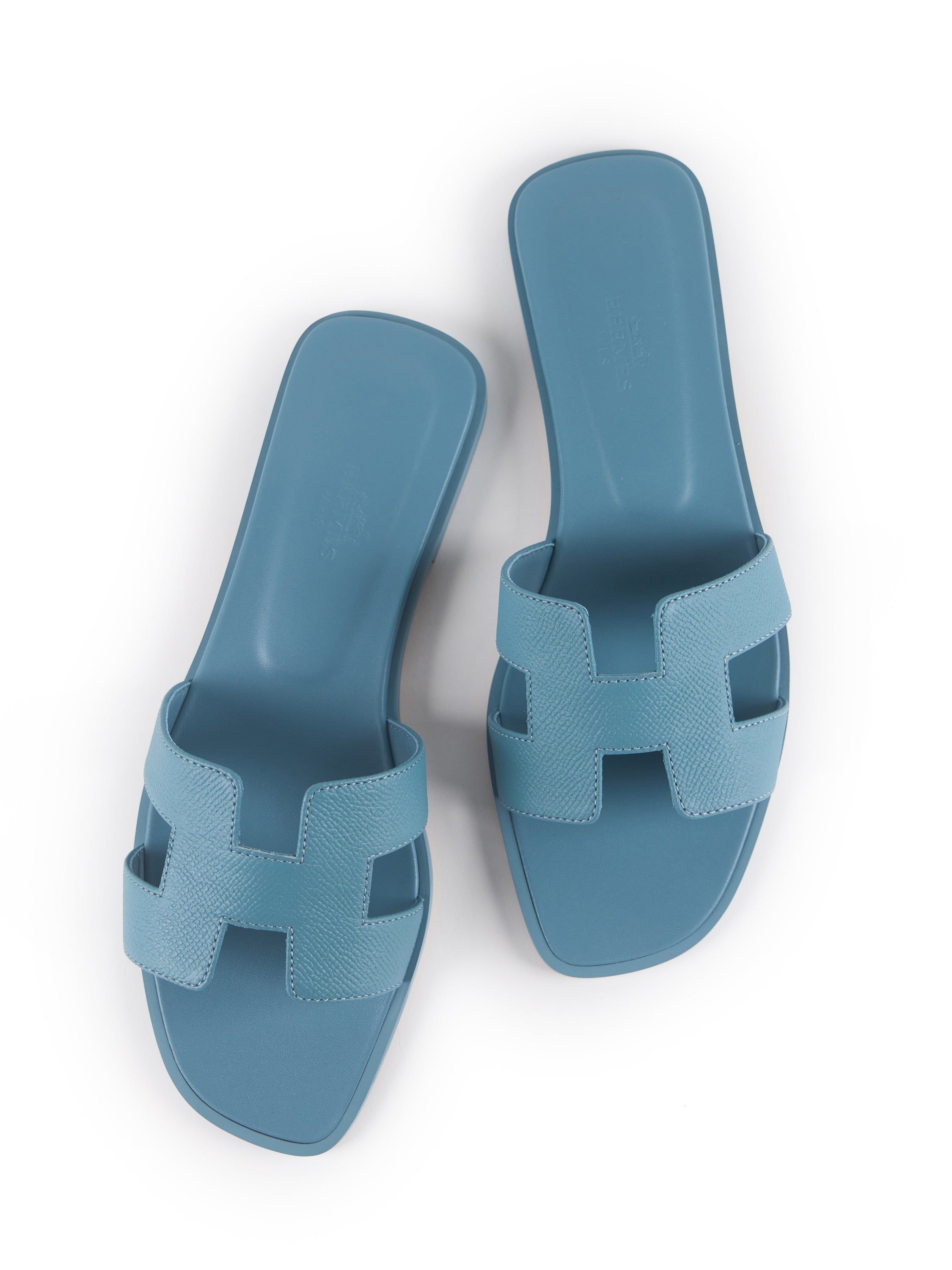 HERMÈS ORAN SANDAL Blue Mineral - Size 38.5