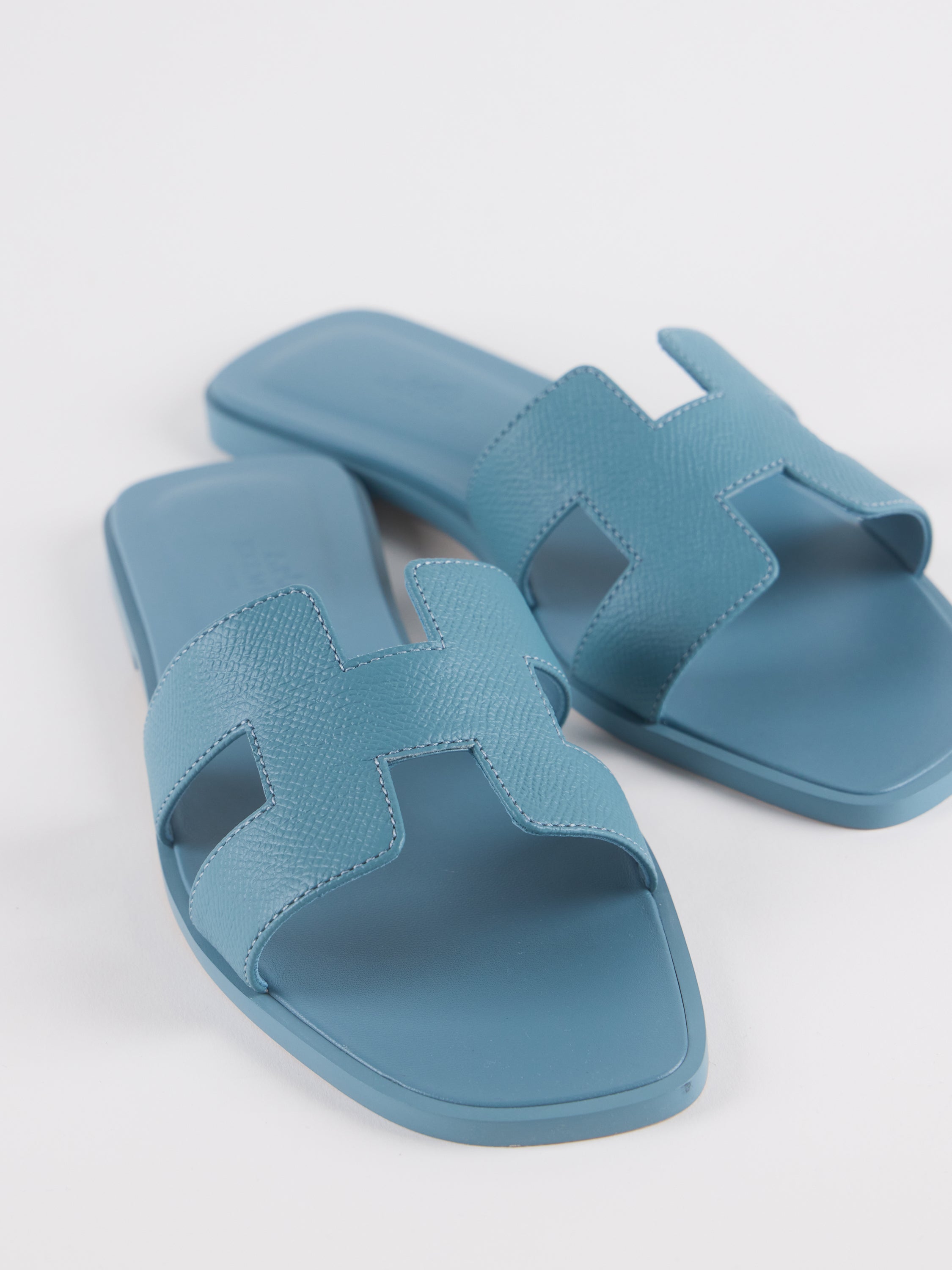 HERMÈS ORAN SANDAL Blue Mineral - Size 38.5