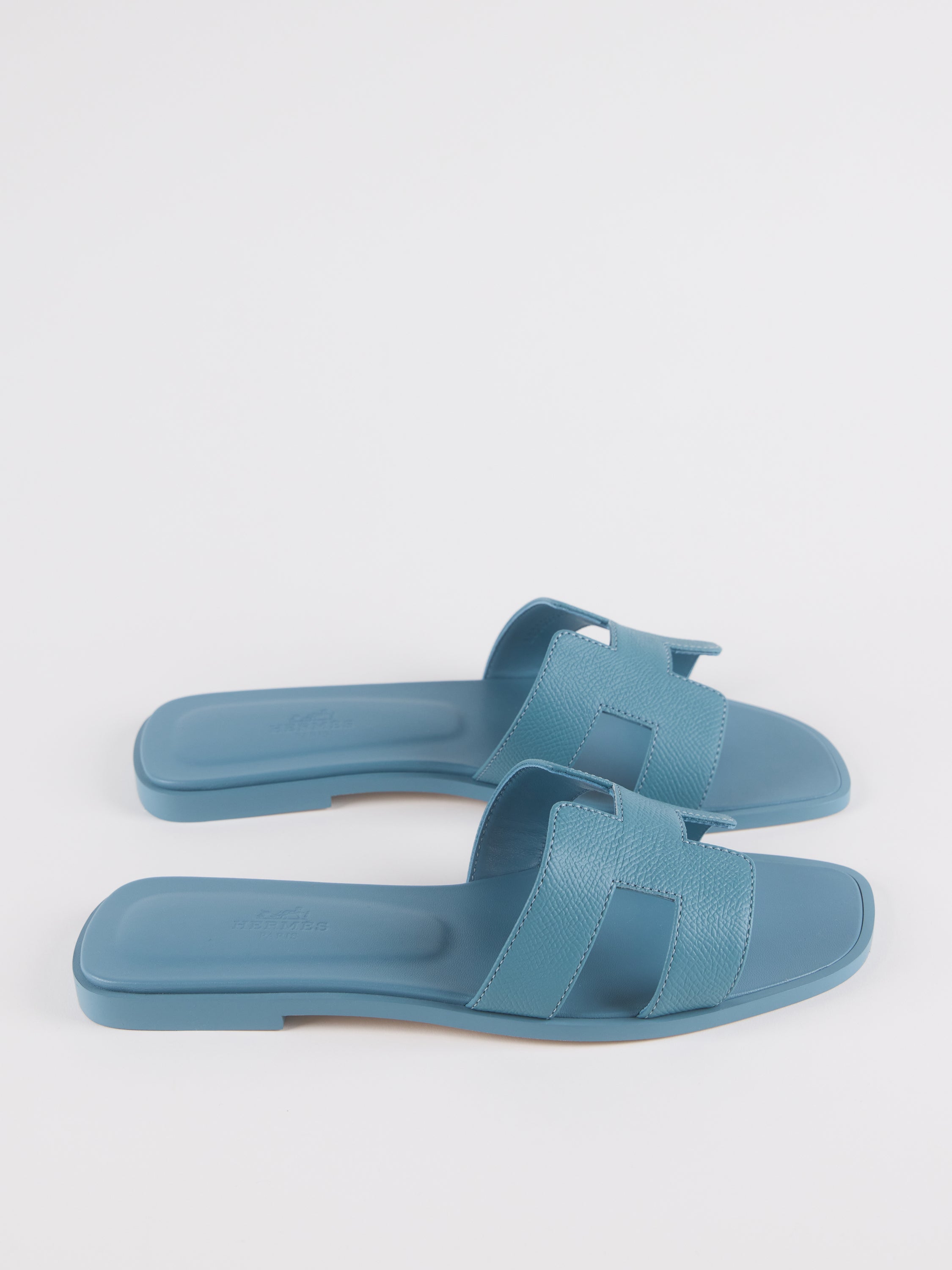 HERMÈS ORAN SANDAL Blue Mineral - Size 38.5