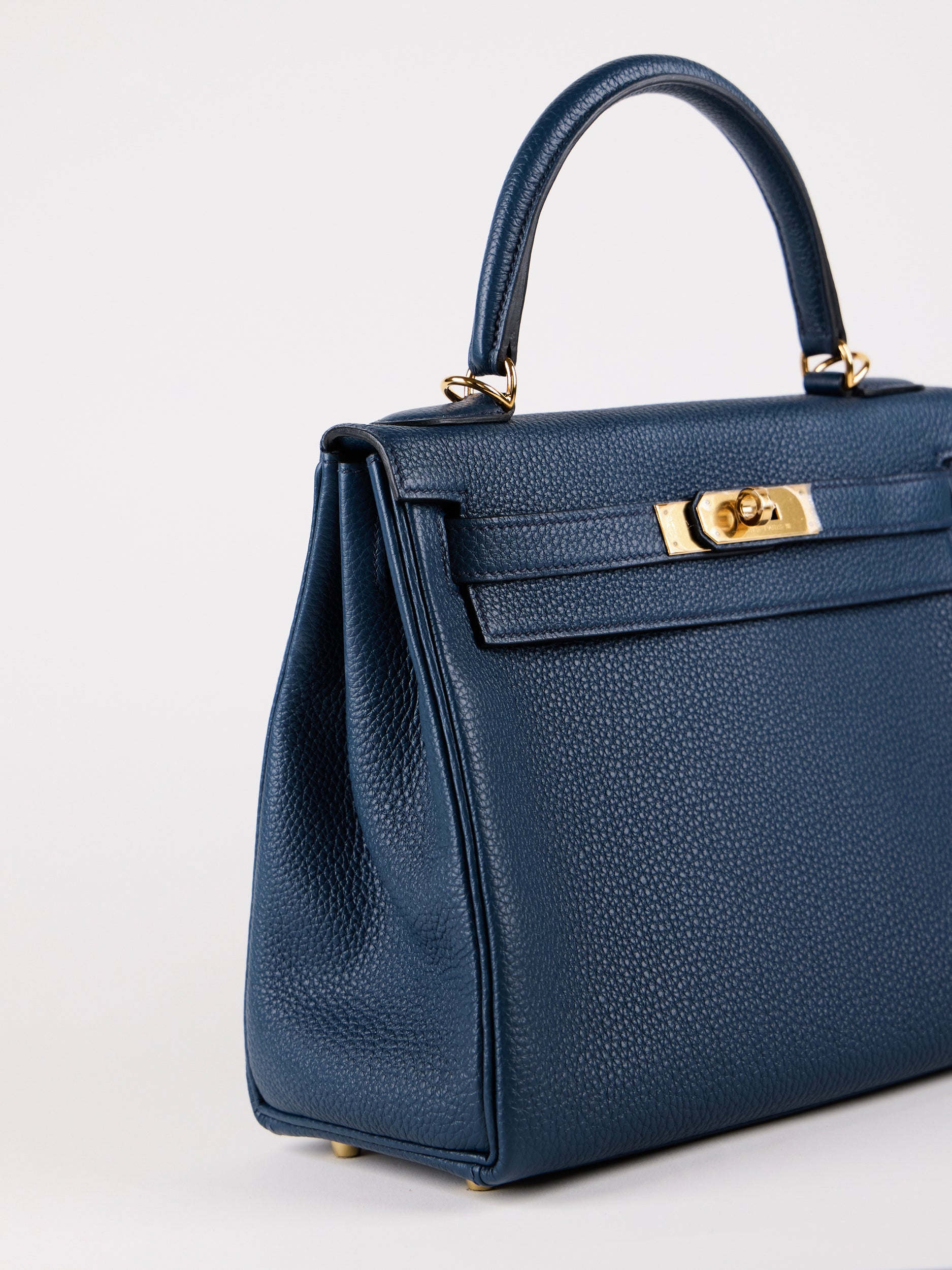 HERMÈS KELLY 28CM BLUE DE PRUSSE Togo Leather with Gold Hardware