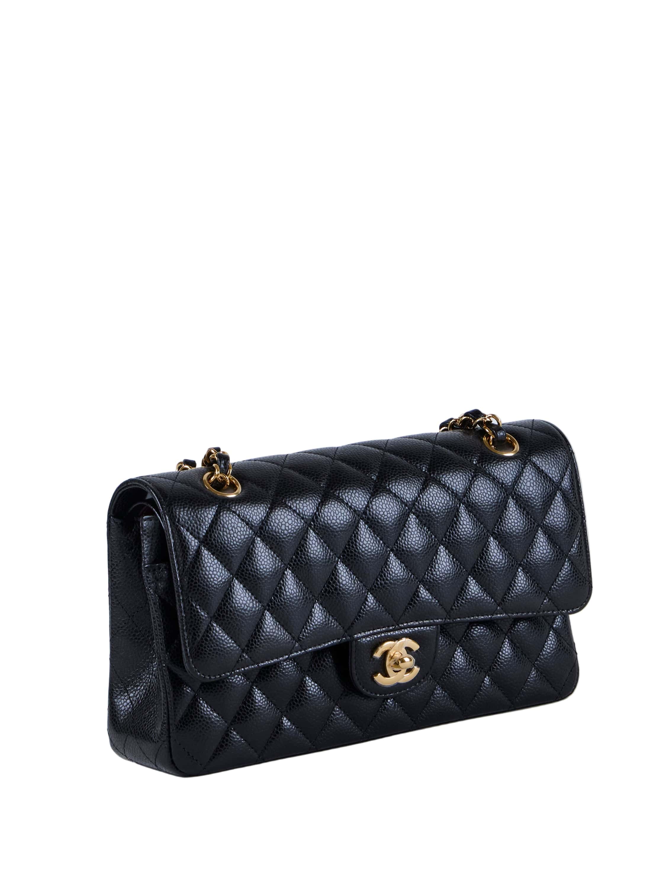 *LONDON LOCATED* CHANEL MEDIUM CLASSIC FLAP BAG BLACK Caviar Leather with Gold-Tone Metal