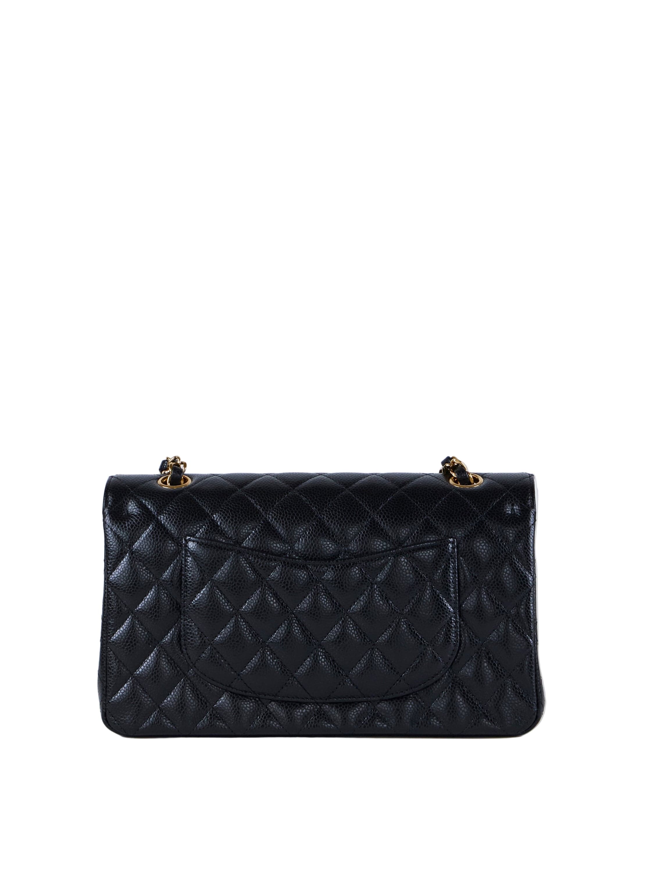 *LONDON LOCATED* CHANEL MEDIUM CLASSIC FLAP BAG BLACK Caviar Leather with Gold-Tone Metal