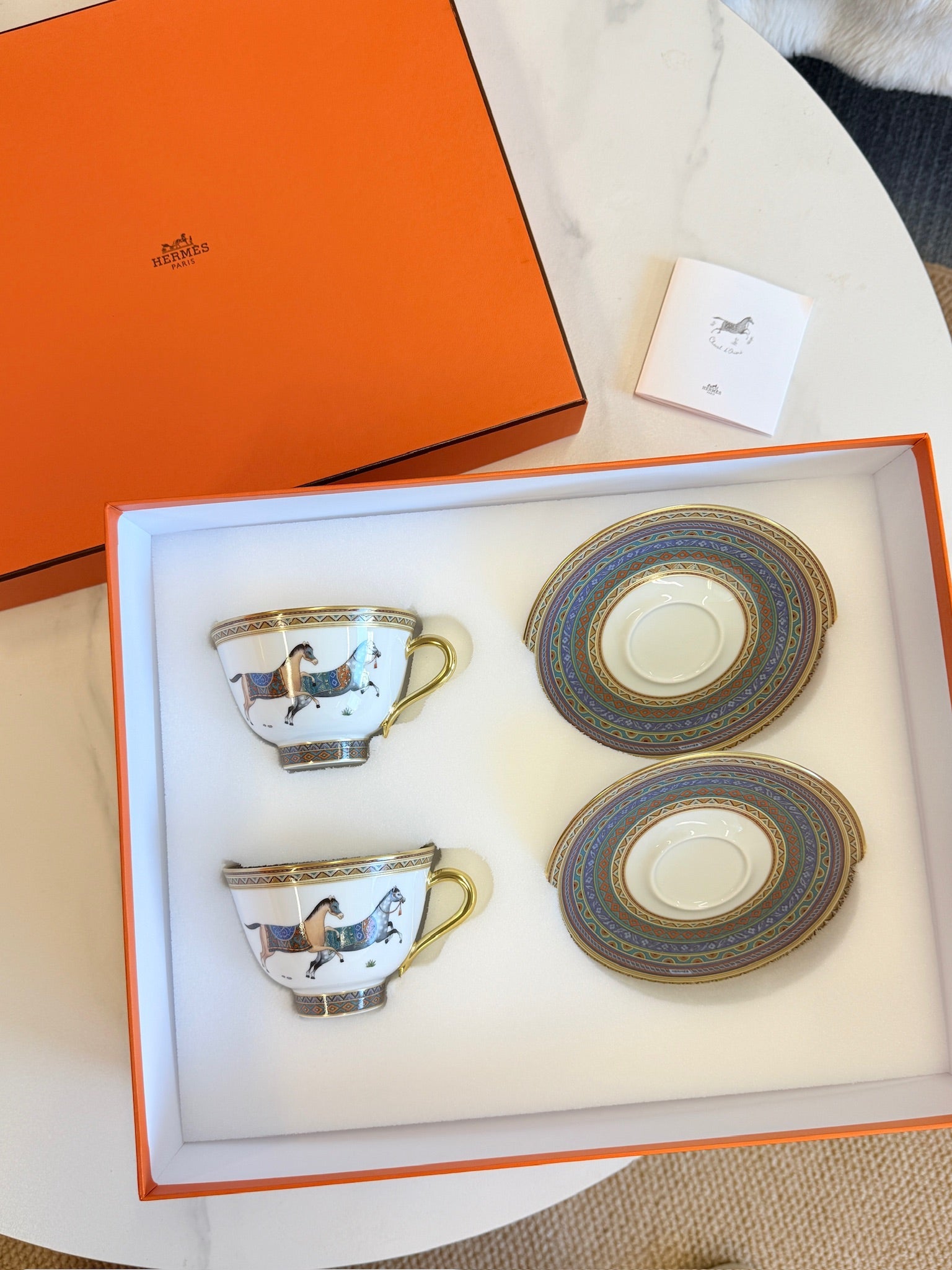 Hermès "Cheval d'Orient" Coffee Cup & Saucer Set