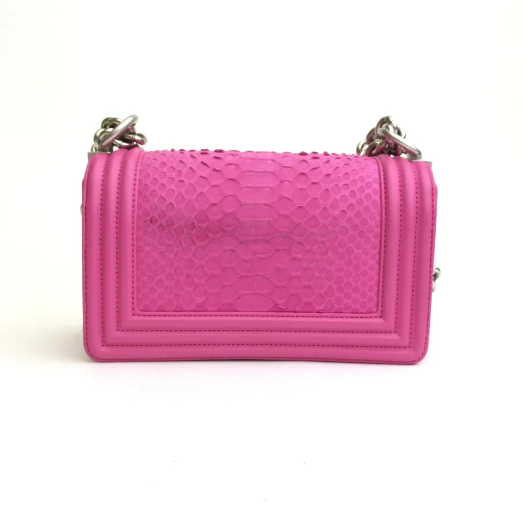 Chanel Boy Bag Small Pink Python/Calfskin