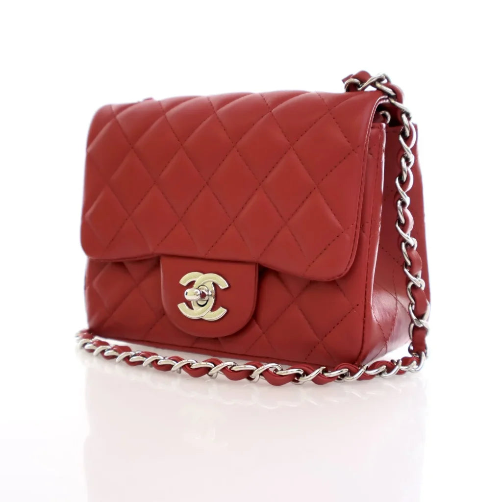 Chanel Mini Square Red Lambskin