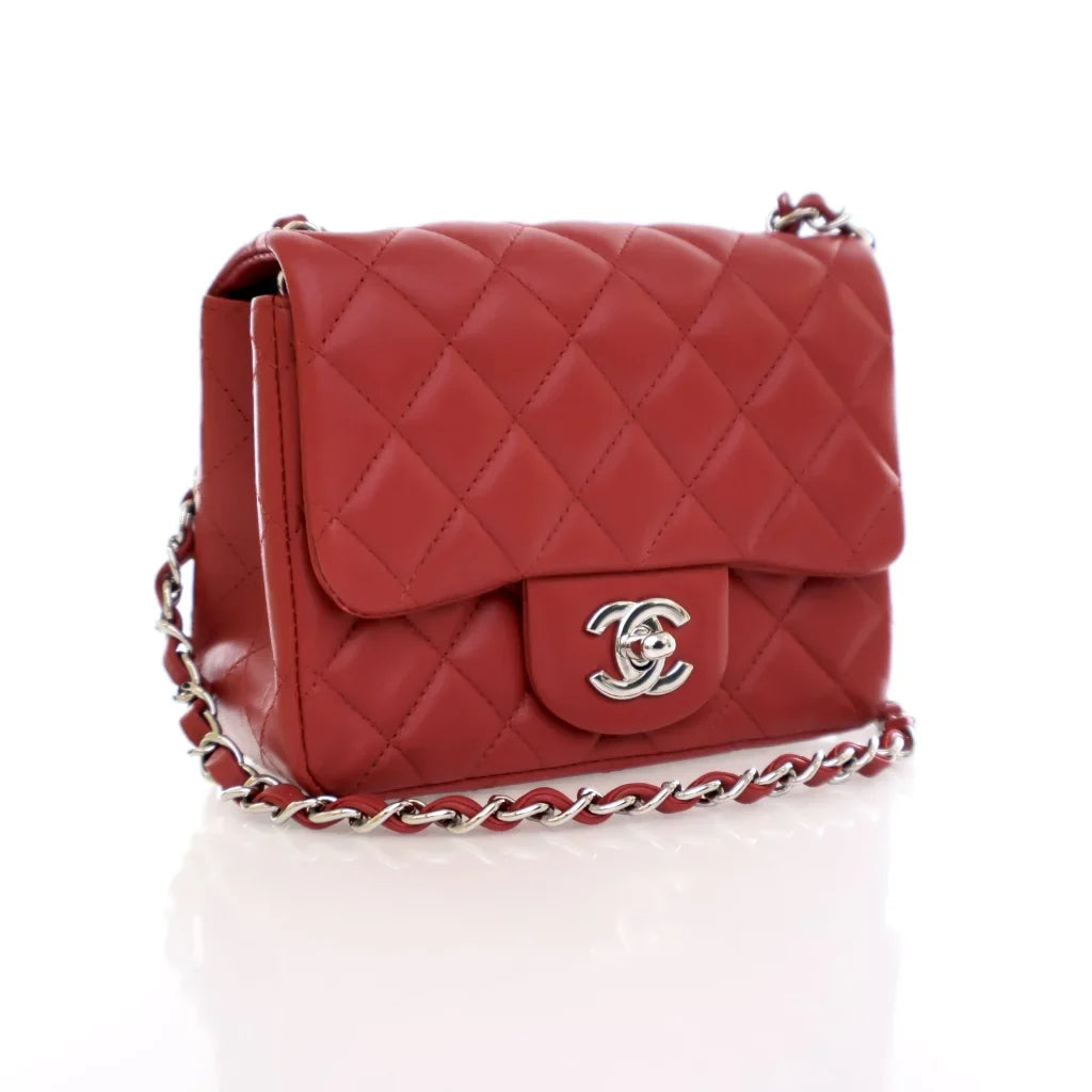 Chanel Mini Square Red Lambskin