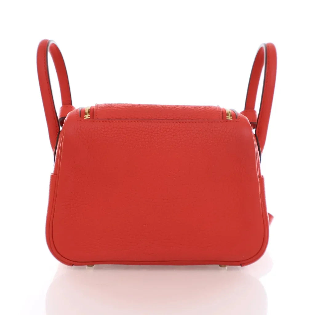 Hermes Mini Lindy Rouge De Coeur Clemence