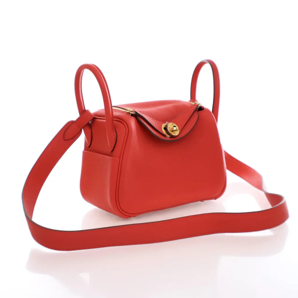 Hermes Mini Lindy Rouge De Coeur Clemence