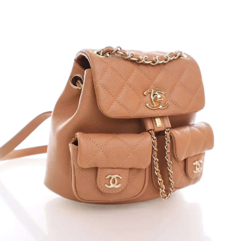 Chanel Duma Backpack Mini Beige Caviar