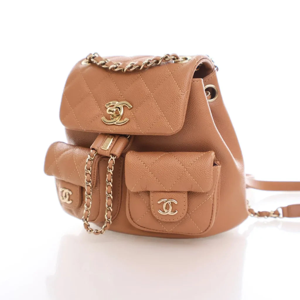 Chanel Duma Backpack Mini Beige Caviar