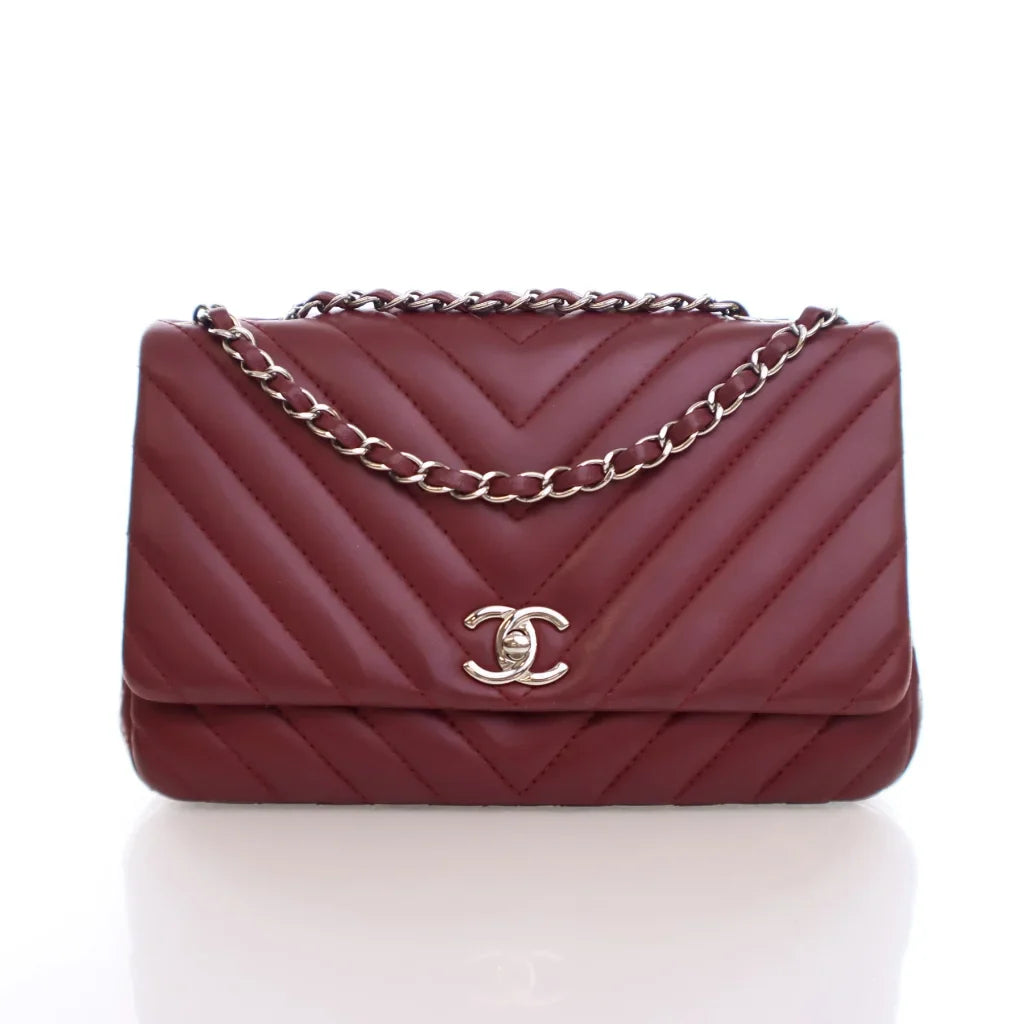 Chanel Chevron Seasonal Flap Red Calfskin