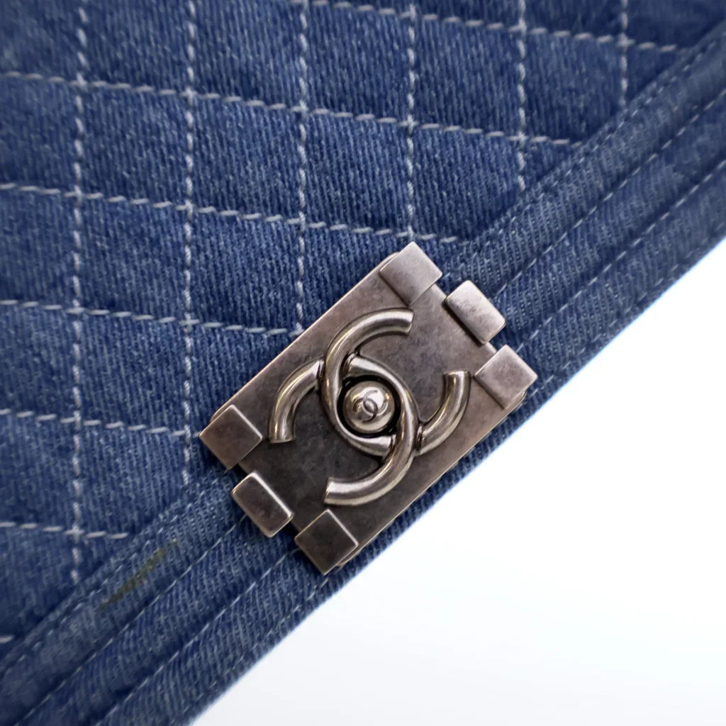 Chanel Seasonal Boy Bag Blue Denim