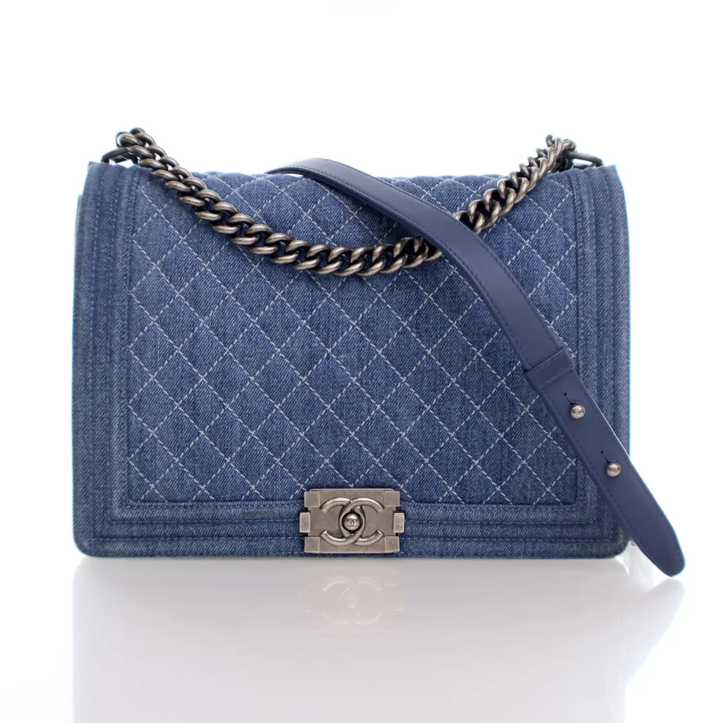 Chanel Seasonal Boy Bag Blue Denim