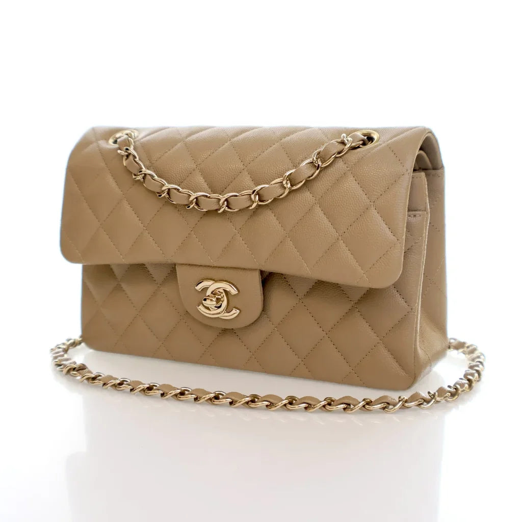 Chanel Classic Flap Small Dark Beige Caviar