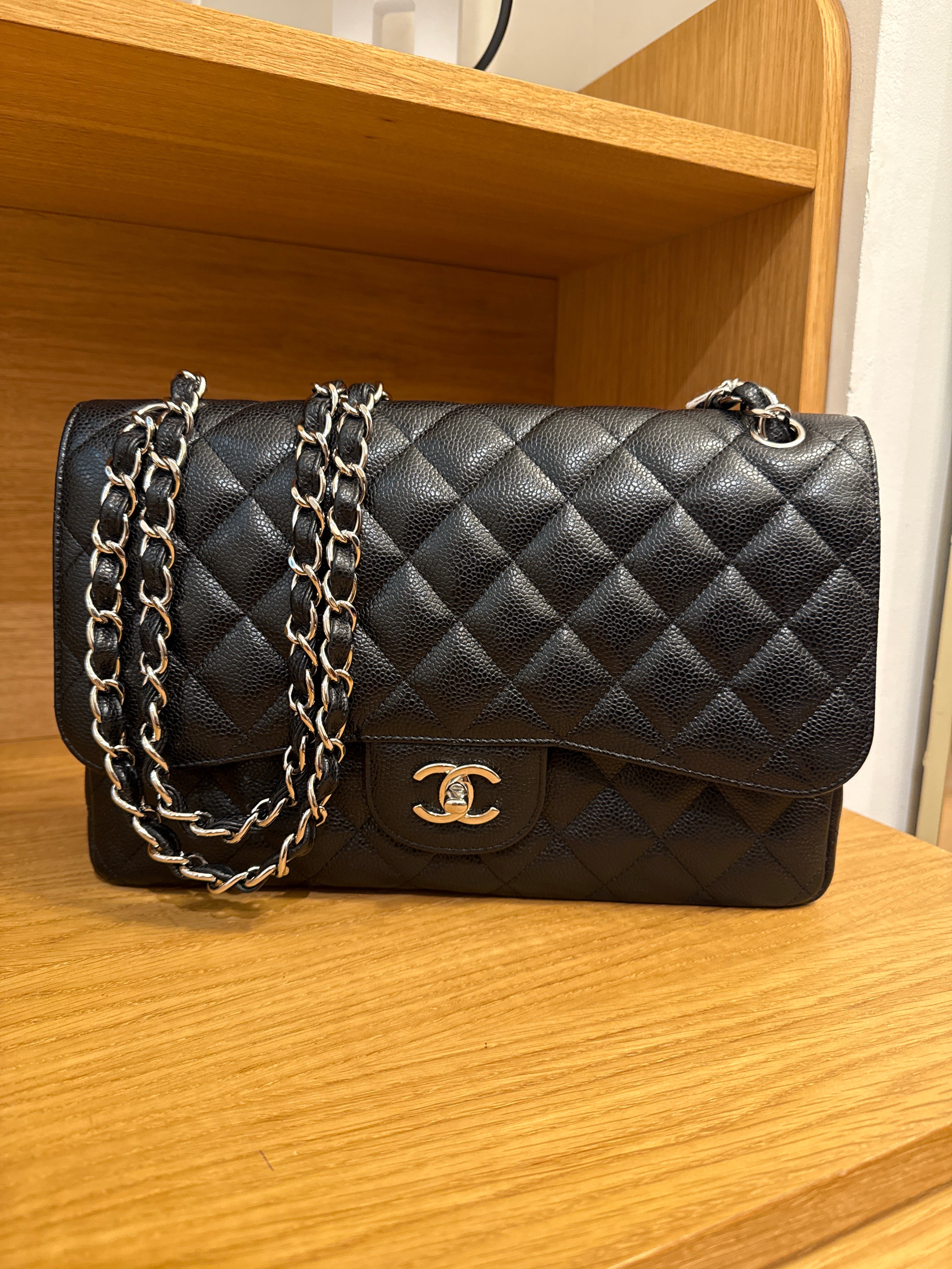 Chanel Jumbo Classic Flap Bag Caviar Leather SHW AGC3119