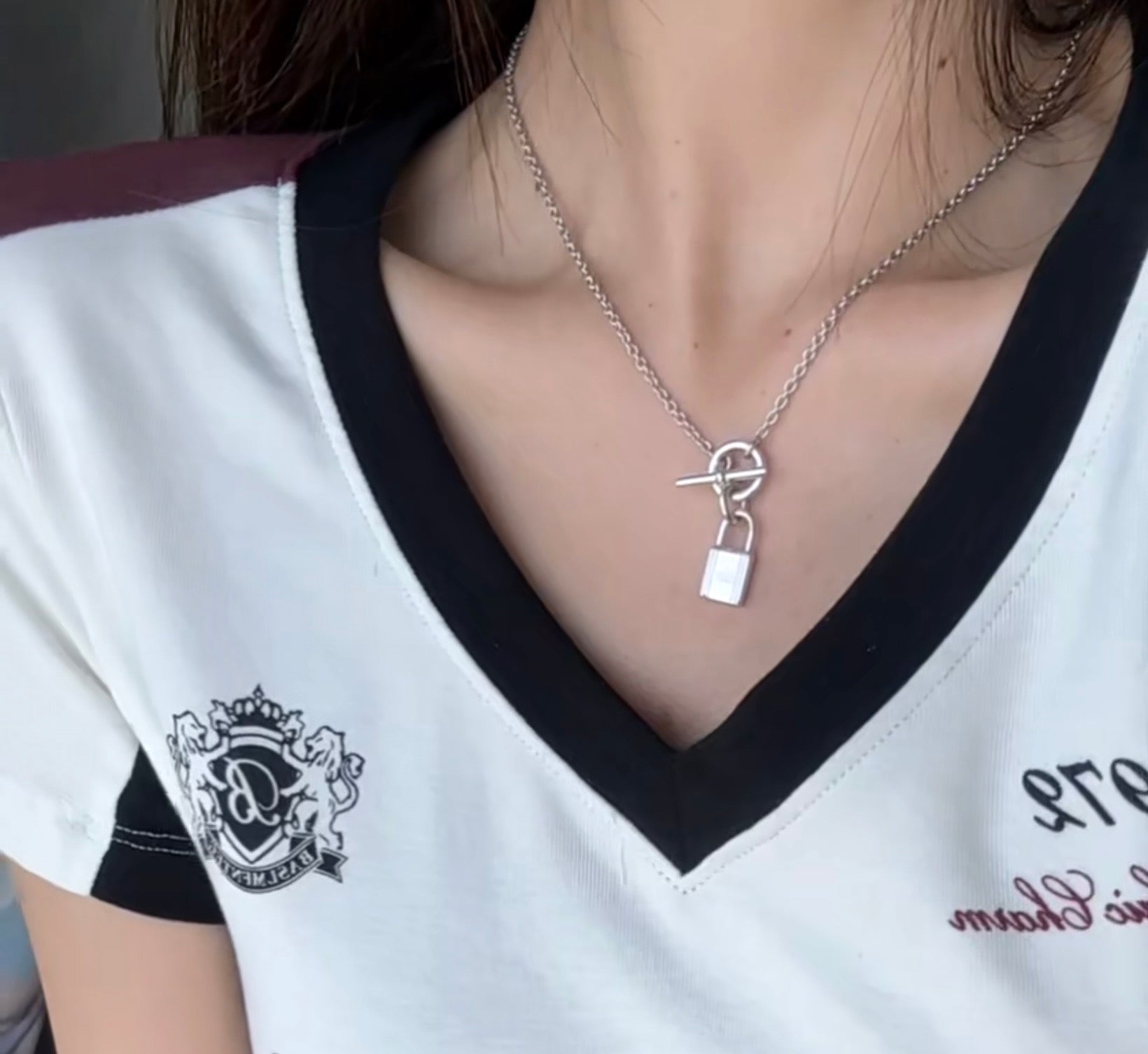 Hermès Kelly Cadenas Sterling Silver Pendant Necklace